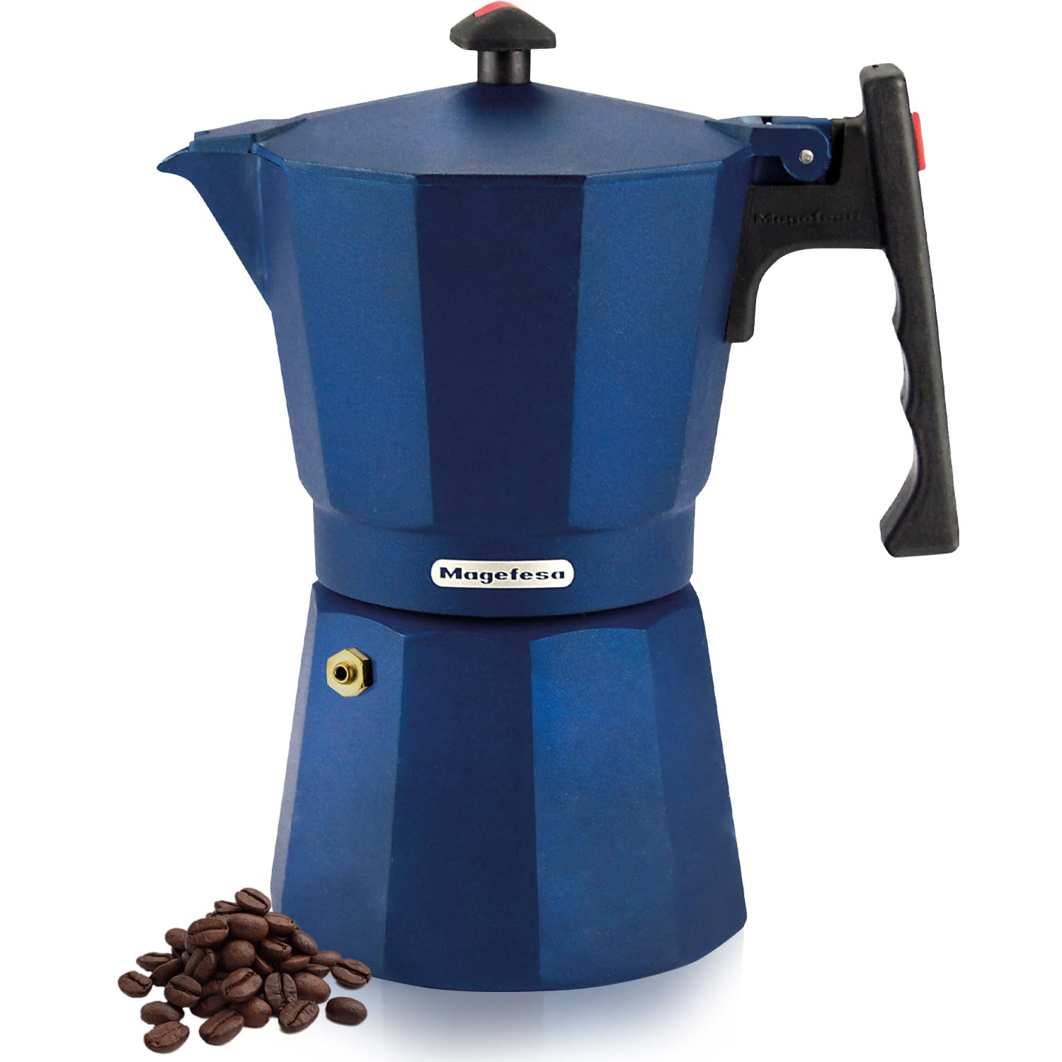MAGEFESA 6-Cup Stovetop Espresso Moka Pot - 10 oz Italian Coffee Maker for Cuban Coffee | Extra-Thick Aluminum with Heat-Resistant Handle | Perfect for Home, Office & Camping Coffee Brewing