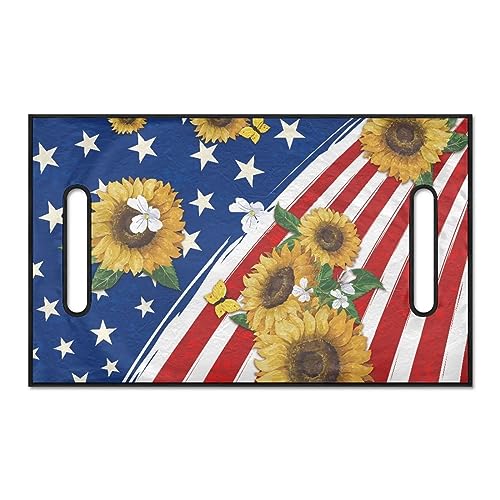 American Flag with Sunflower