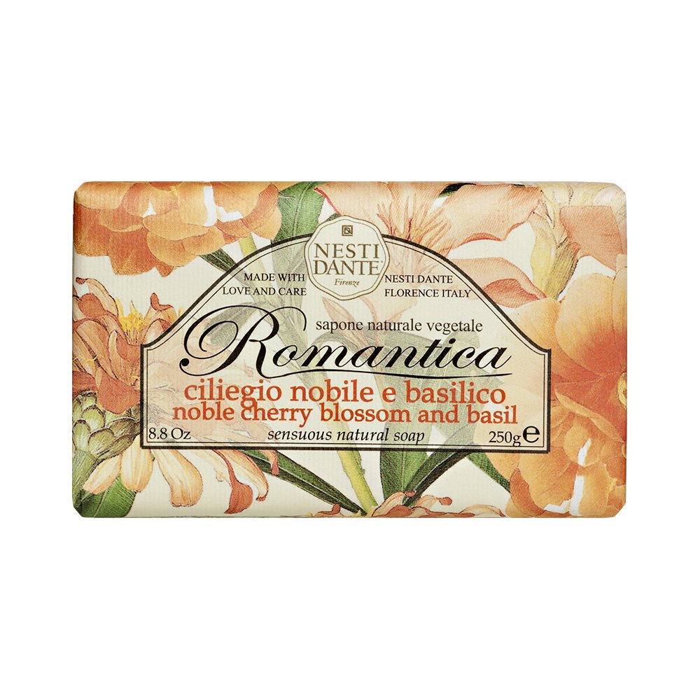 NESTI DANTE Romantica Florentine Rose & Peony Soap 250g - Luxury Handmade Italian Soap for Bath, Shower & Gift | Moisturizing & Aromatic