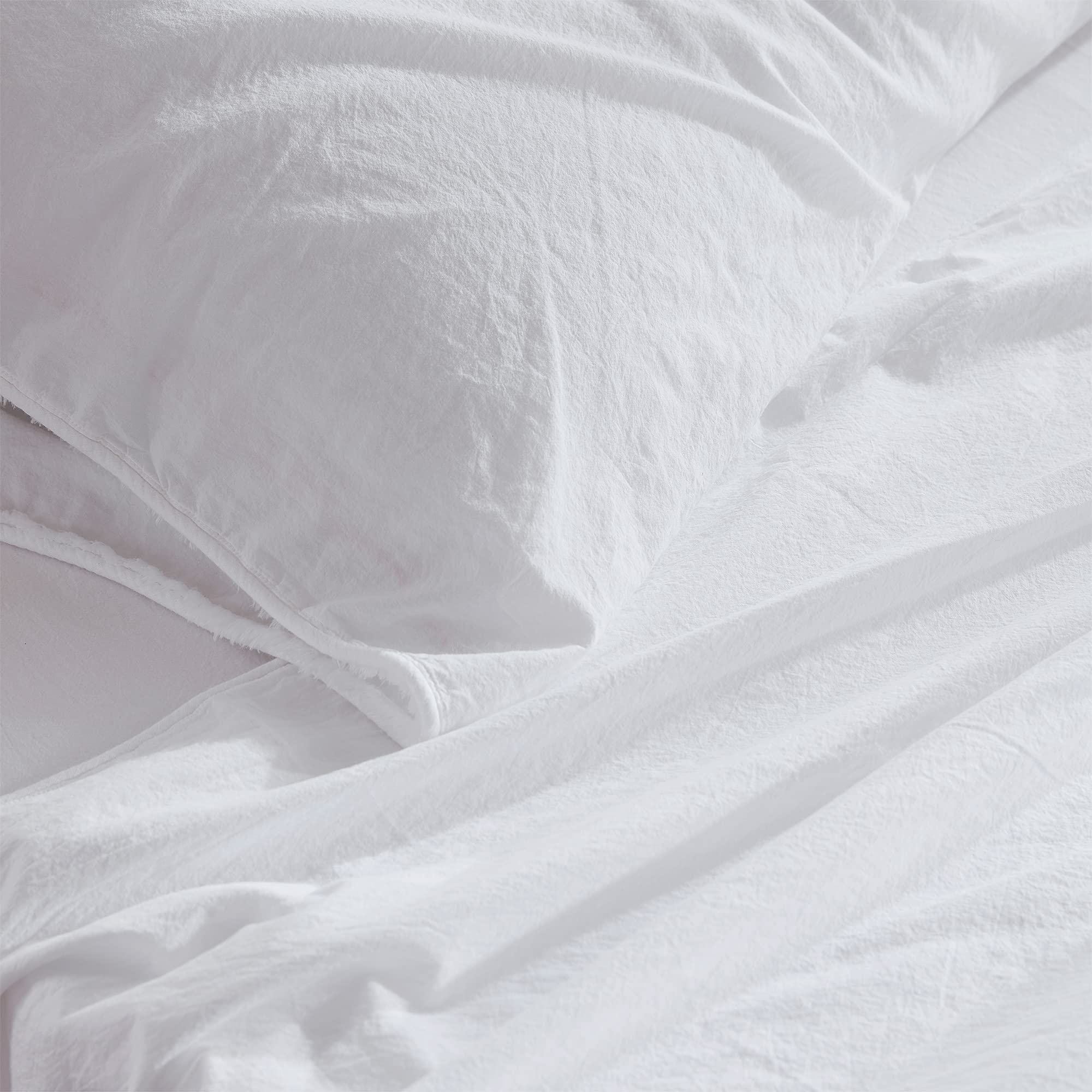 Byourbed Terra é Pais - 100% Cotton King Size Sheet Set with Tattered Edges - White - Perfect for Farmhouse & Boho Bedroom Decor