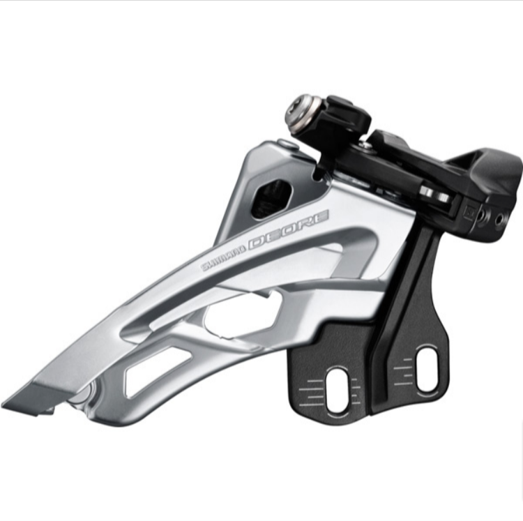 Shimano FD M6000 Deore E Triple Front Derailleur - E-Type Mount, Side Swing, Front Pull for Mountain Bikes - Perfect for Trail Riding and Off-Road Cycling