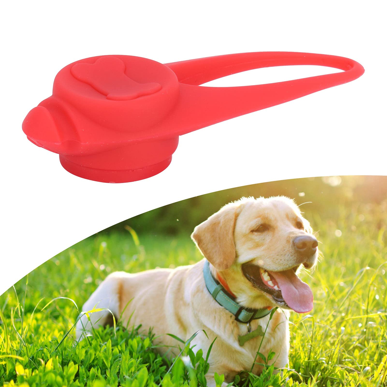 **LED Pet Collar Light - Reflective Silicone Safety Light for Dogs & Cats - Night Walking, Jogging & Outdoor Adventures (Red)**