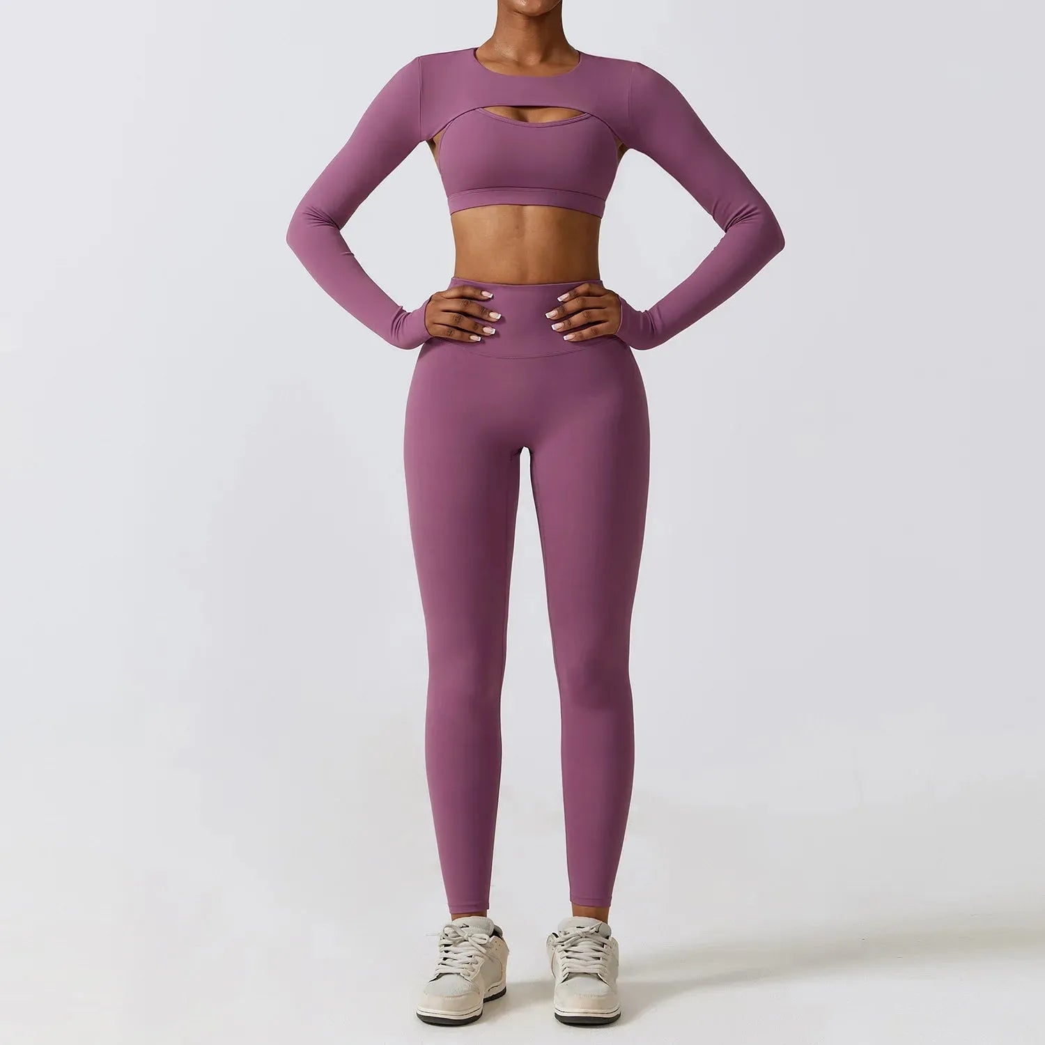 Women's 2/3-Piece Workout Outfits - High Waist Yoga Pants & Stretch Sports Bra Set - Gym, Running & Fitness Activewear - Perfect for Yoga, Pilates & Home Workouts