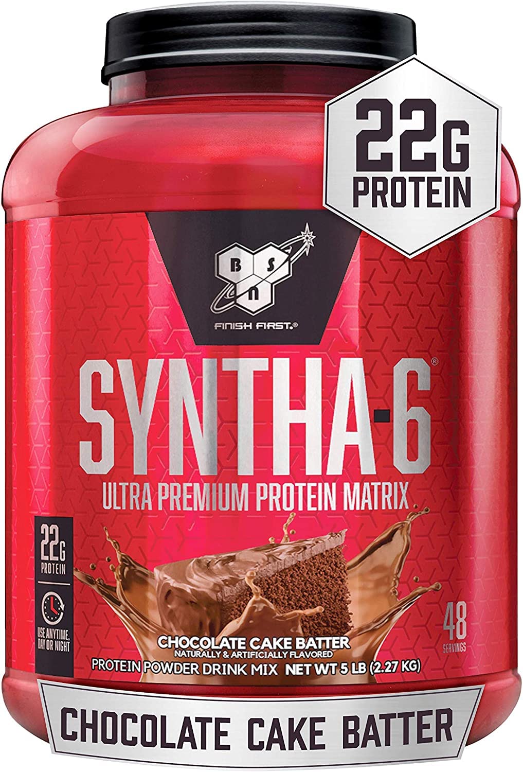 BSN SYNTHA-6 Whey Protein Powder - Chocolate Cake Batter Flavor with Micellar Casein & Milk Protein Isolate - 48 Servings (Packaging May Vary) | Post-Workout Recovery & Muscle Building Supplement for Athletes & Fitness Enthusiasts