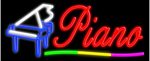 Custom Piano Glass Neon Sign #10872 – Handmade in USA | Perfect for Music Studios, Home Decor & Gift Ideas