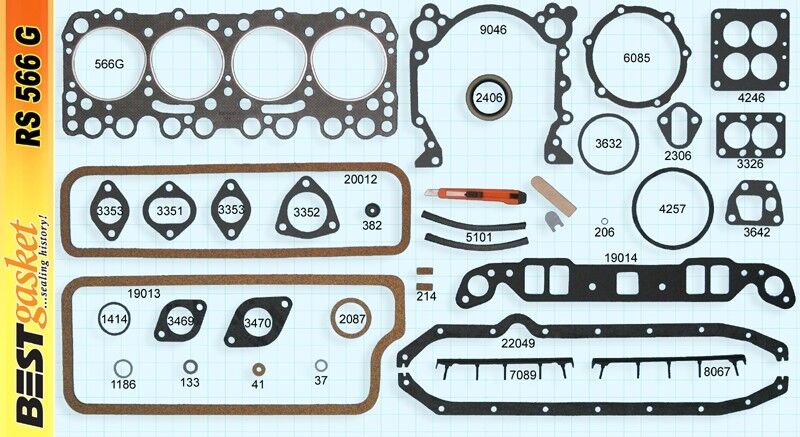 Oldsmobile Olds 303 Complete Engine Gasket Set - Head, Intake & Exhaust Gaskets - Compatible with 1949-1953 Models - Perfect for Engine Rebuild & Restoration Projects
