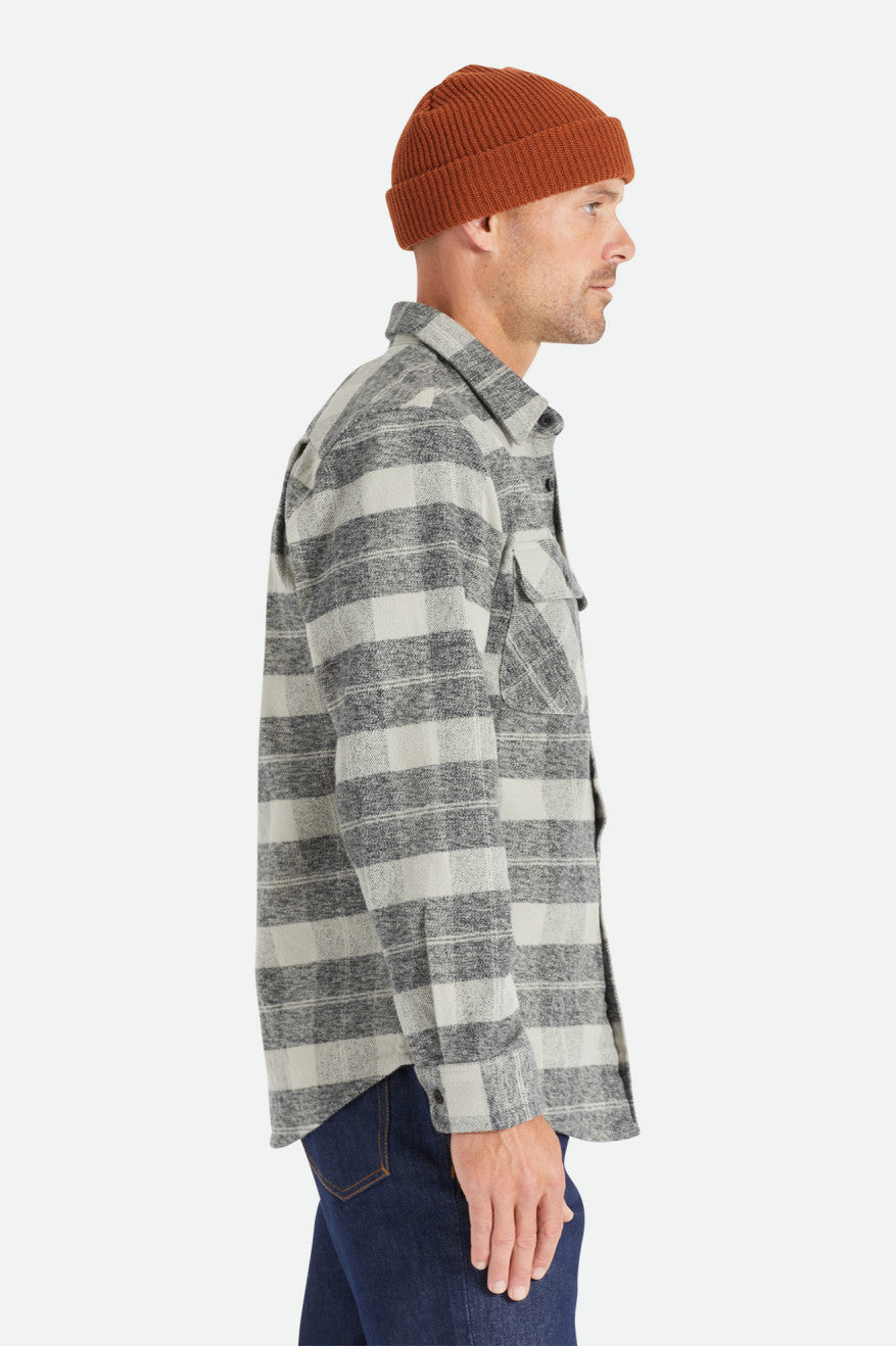 Bowery Heavyweight Long Sleeve Flannel Shirt - Black/Charcoal Plaid for Men | Warm & Durable Winter Shirt for Outdoor Activities & Casual Wear