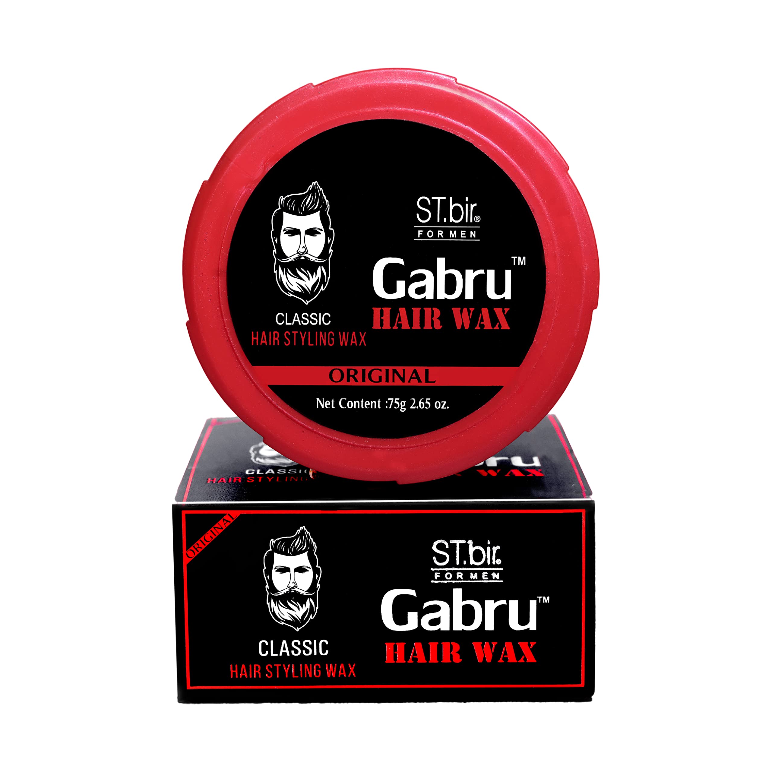 Gabru Hair Wax Classic 75G - Strong Hold Styling Wax for Men - Perfect for Pompadour, Quiff & Spiky Hairstyles - Salon Quality Hair Styling Product