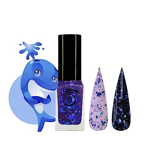 HEXA HOLO CHUNKY BABY DOLPHIN NAIL POLISH - BNP 221 | Long Lasting Glitter Nail Polish for Women | Perfect for Parties, Nail Art & Special Occasions