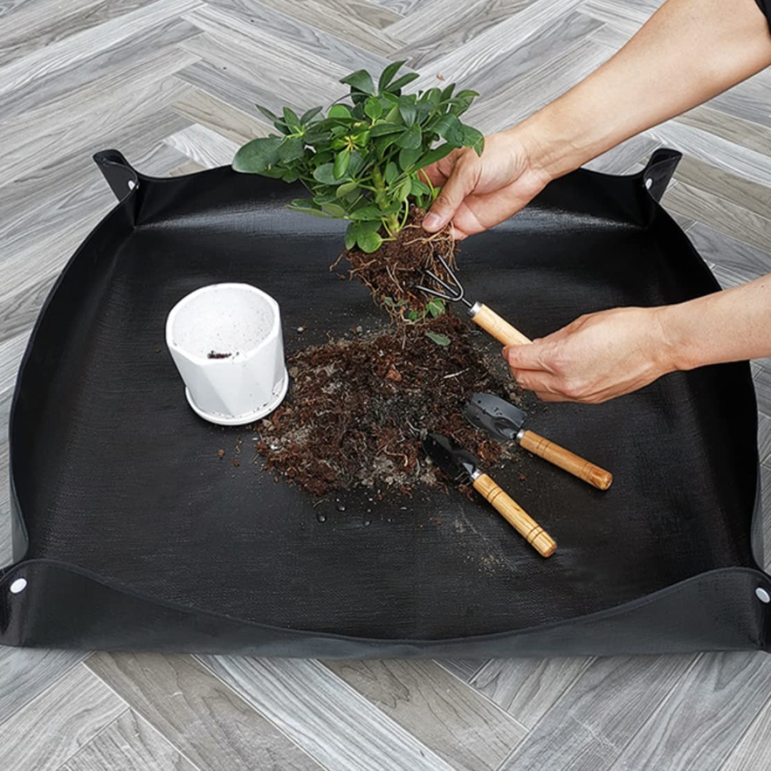 Foldable Plant Repotting Mat - Waterproof Gardening Soil Tray for Indoor Plants | Portable Planting Mat for Repotting, Transplanting & Gardening Workspace Protection