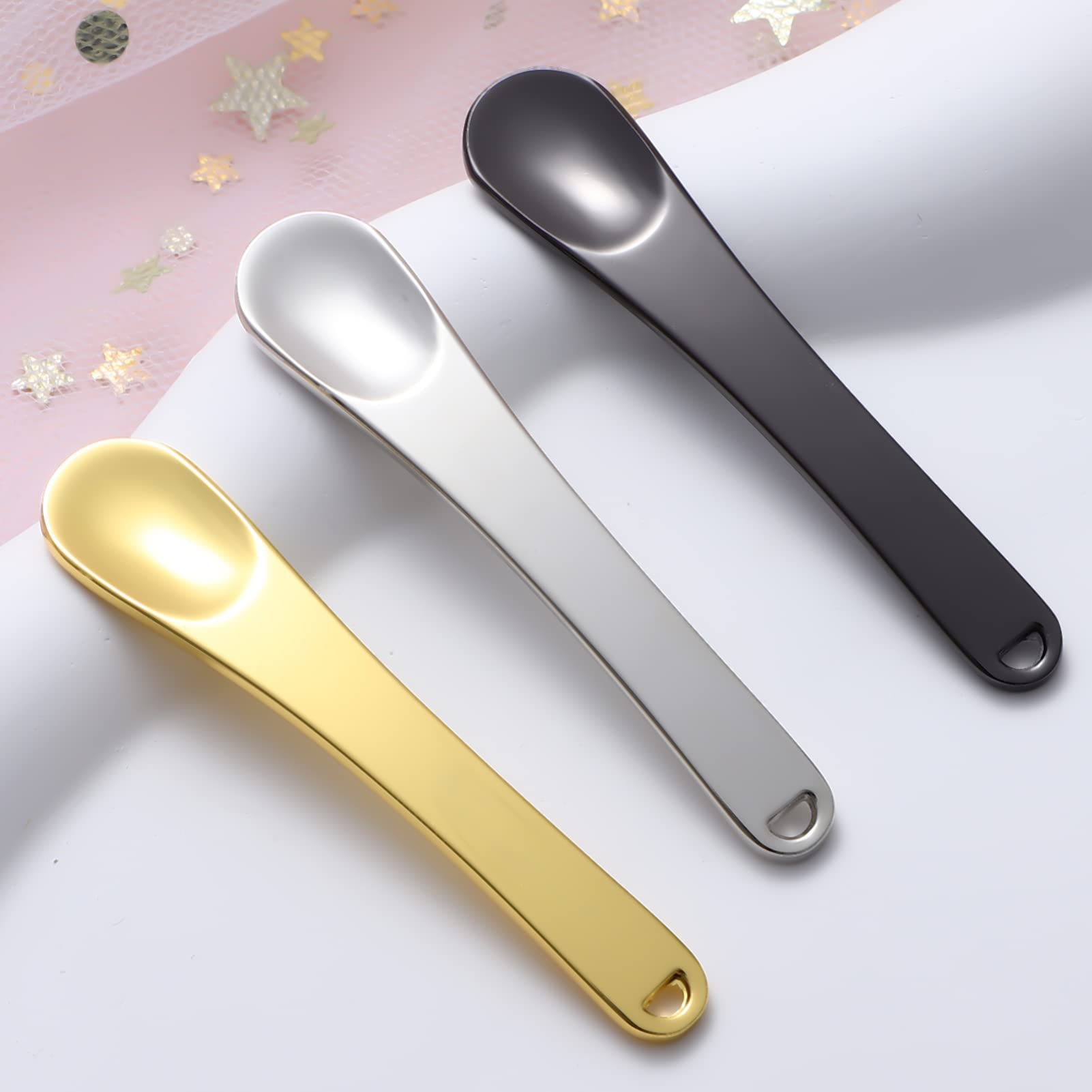 Minkissy 6-Piece Metal Makeup Spatula Set - Mini Beauty Scoop for Face Cream & Cosmetics - Perfect for Precise Application & Hygiene in Skincare & Makeup Routine