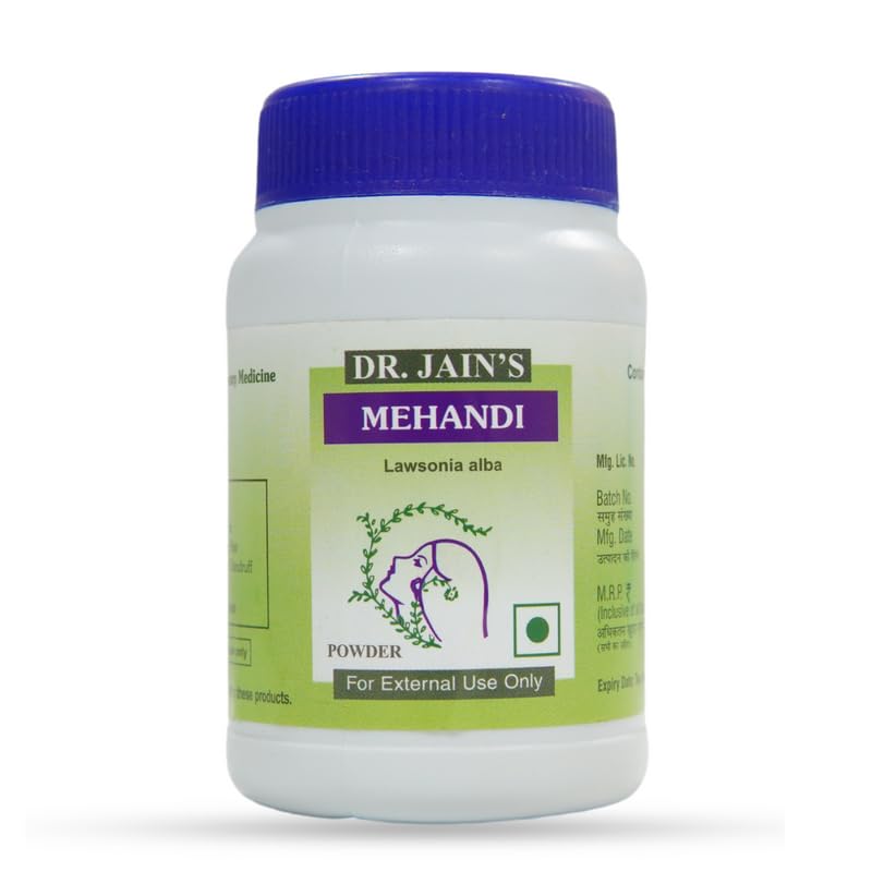DR. JAIN'S 100% Pure Organic Henna Powder for Natural Hair Dye & Color - 45g (Pack of 4) | Safe Chemical-Free Hair Coloring for Women & Men | Perfect for DIY Hair Treatment & Ayurvedic Beauty Care