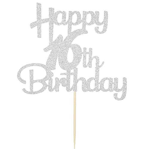 16th Cake Topper - Silver Glitter