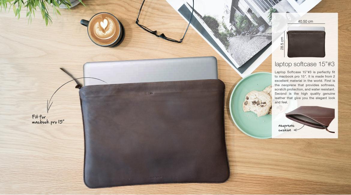 Premium Labrador Leather Soft Case for 15-inch Laptops - Durable & Stylish Protection for Work, Travel & Everyday Use