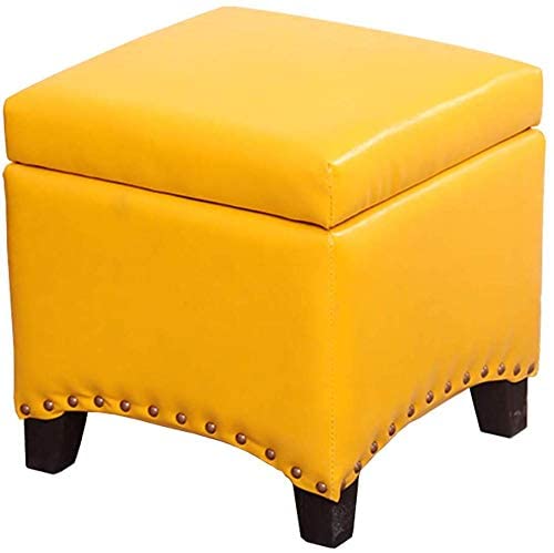 NMDCDH Leather Ottoman Pouffe Footstool - Multifunctional Storage Footrest with Removable Top, Perfect for Living Room, Bedroom & Nursery - Toy Box, Shoe Bench & Makeup Stool (5 Colors Available) #5 Dark Brown