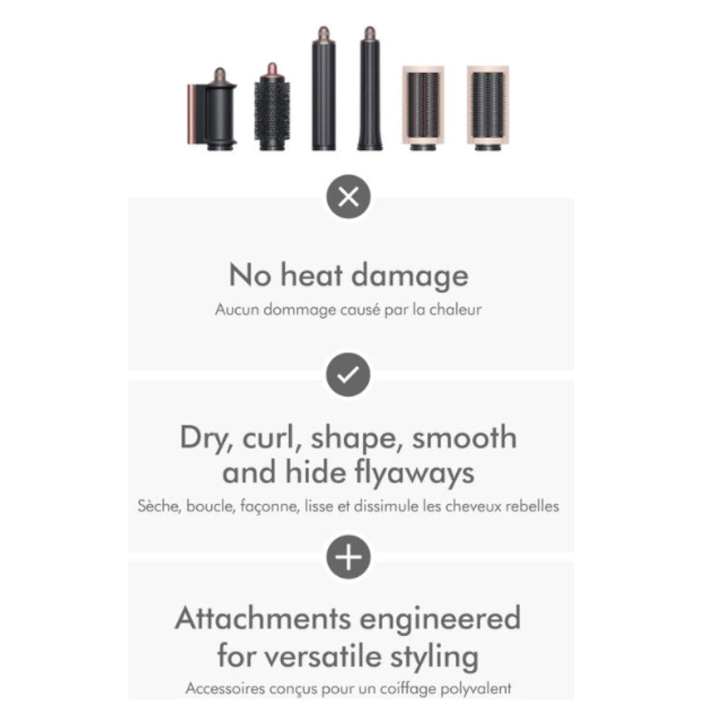 Dyson Airwrap Complete Styler - Long Barrel Ceramic Pink & Rose Gold | Refurbished (Excellent Condition) with 1 Year Warranty | For Salon-Quality Hair Styling at Home