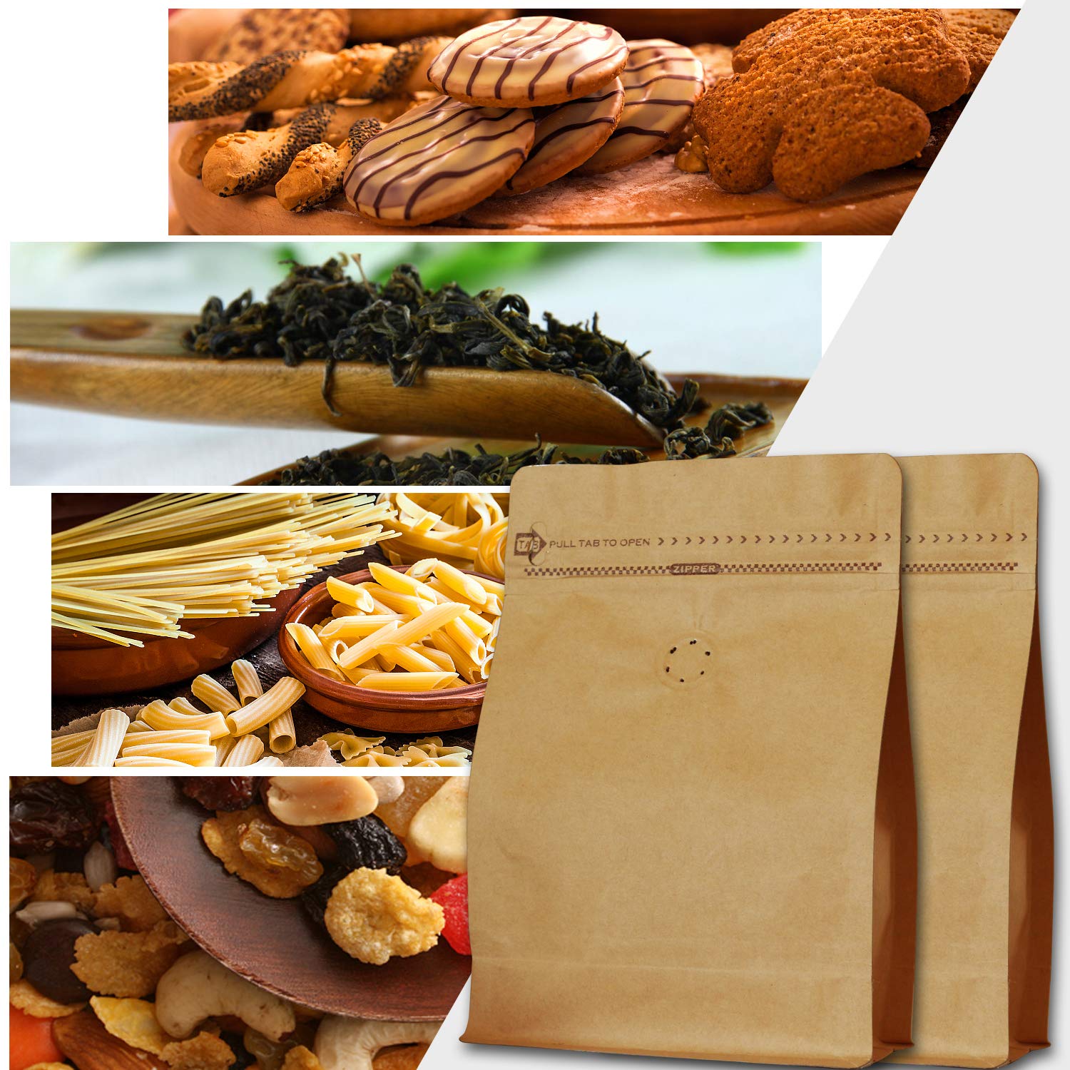 Premium 8oz Kraft Paper Coffee Bags with One-Way Valve - Ideal for Home Cold Brew, Fresh Roast Storage & Coffee Gifting (Pack of 30, Empty Bags) | Perfect for DIY Coffee Enthusiasts & Small Coffee Businesses
