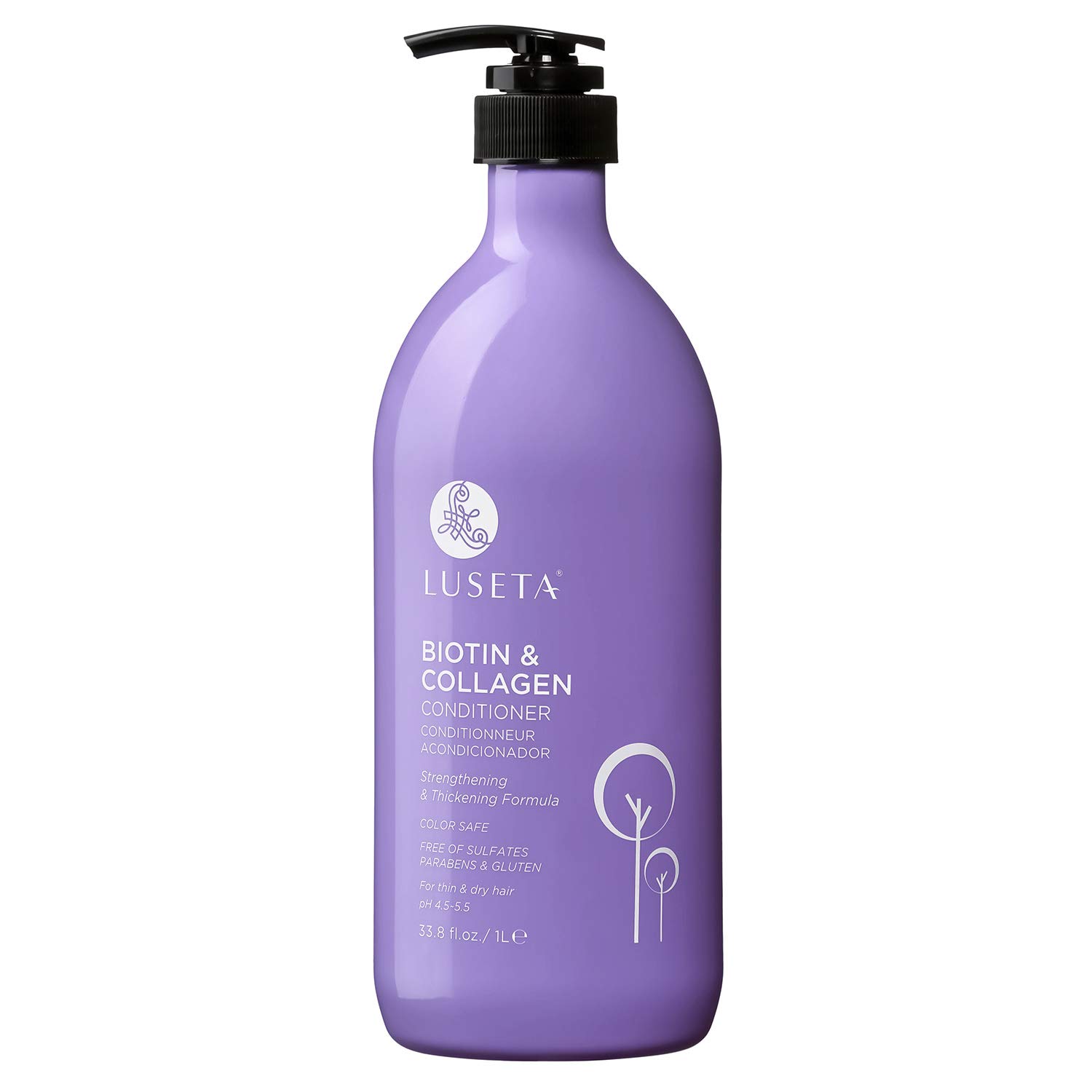 Luseta Biotin & Collagen Hair Conditioner for Hair Growth & Thickening - Argan Oil Infused to Repair Dry Damaged Hair - Sulfate Free, Paraben Free - 33.8oz for Daily Hair Care & Styling