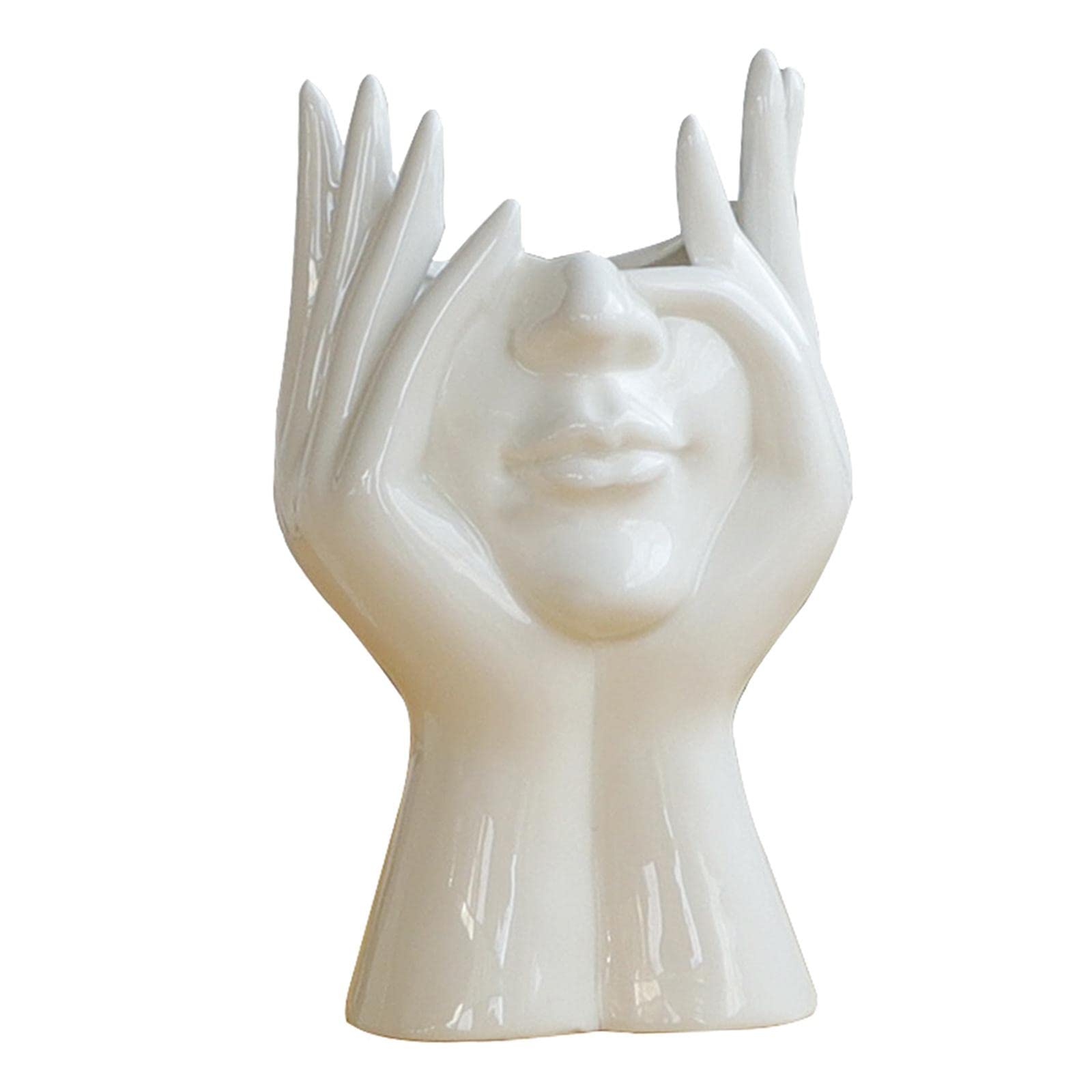 Modern White Ceramic Vase - Large Flower Vase for Fresh & Dried Flowers, Elegant Home Decor for Living Room, Bedroom, Dining Table Centerpiece | Perfect for Weddings, Housewarming Gifts & Interior Design