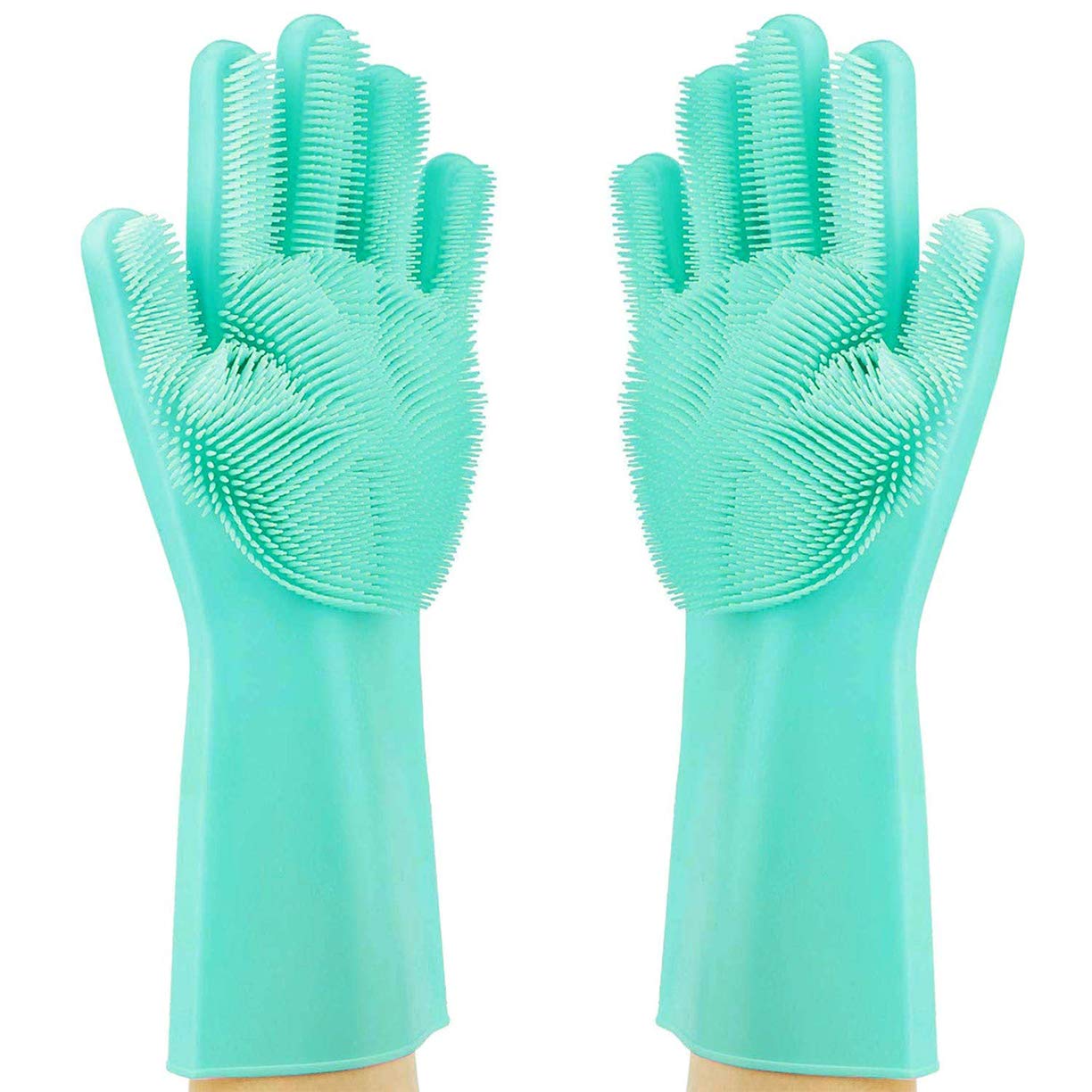 Magic Dishwashing Gloves - Reusable Silicone Scrubber Gloves for Kitchen Cleaning, Washing Dishes & Household Chores (Pair) | Perfect for Pots, Pans, Glassware & Delicate Items