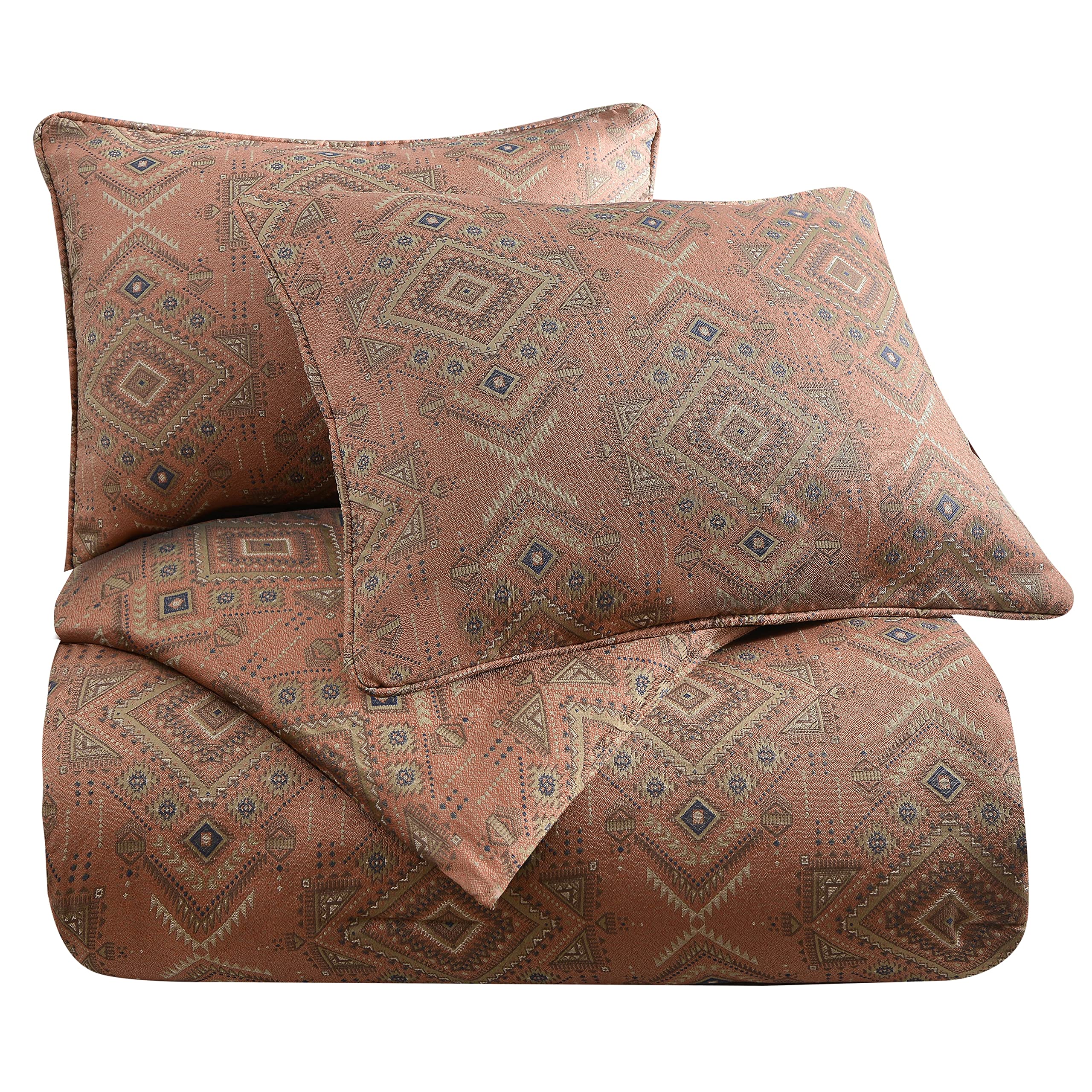 Southwestern Queen Comforter Set - Aztec Jacquard Bedding for Casual Chic Bedrooms
