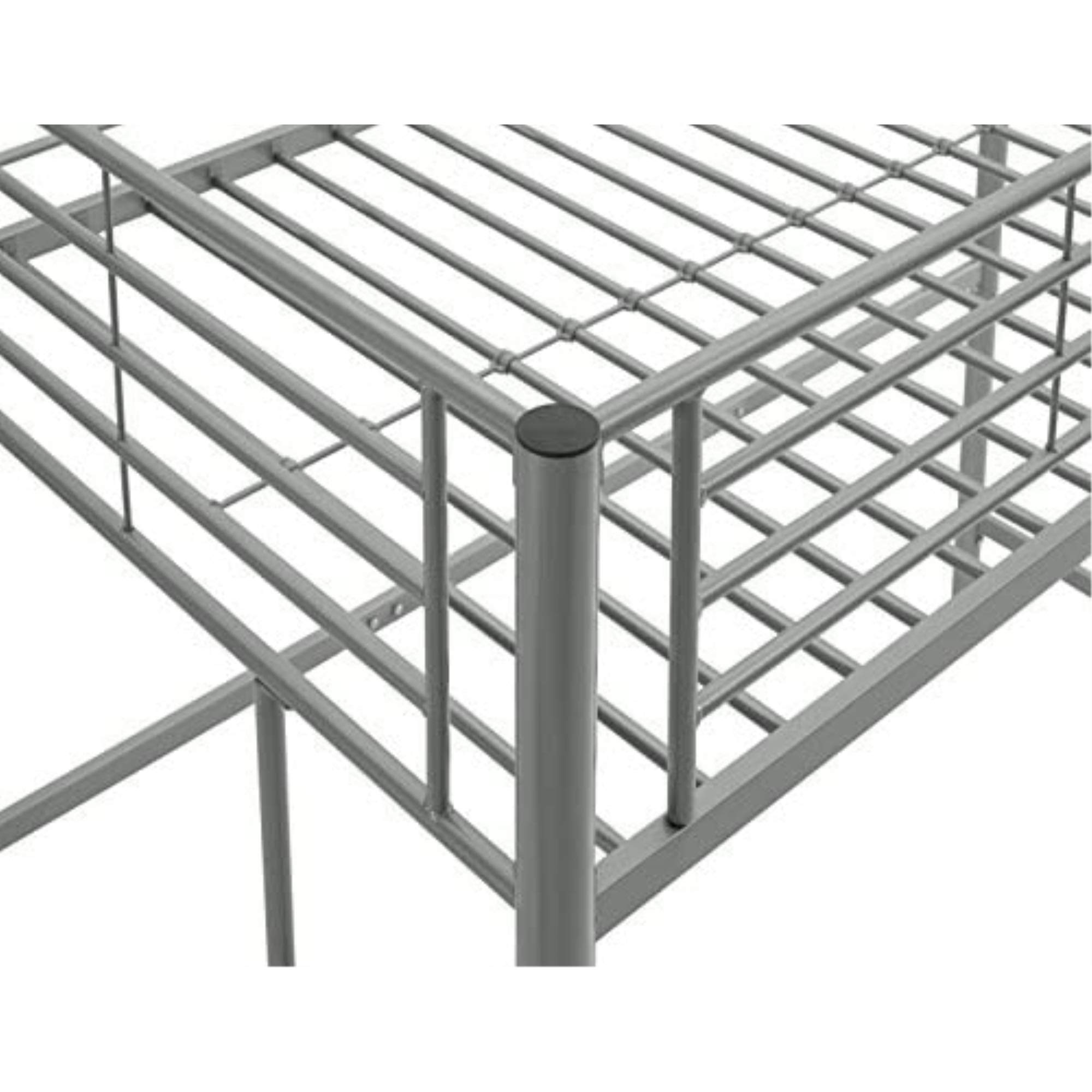 Walker Edison Elodie Urban Industrial Twin over Twin Metal Bunk Bed - Silver | Space-Saving Kids & Guest Room Bunk Bed for Small Spaces & Dorm Rooms