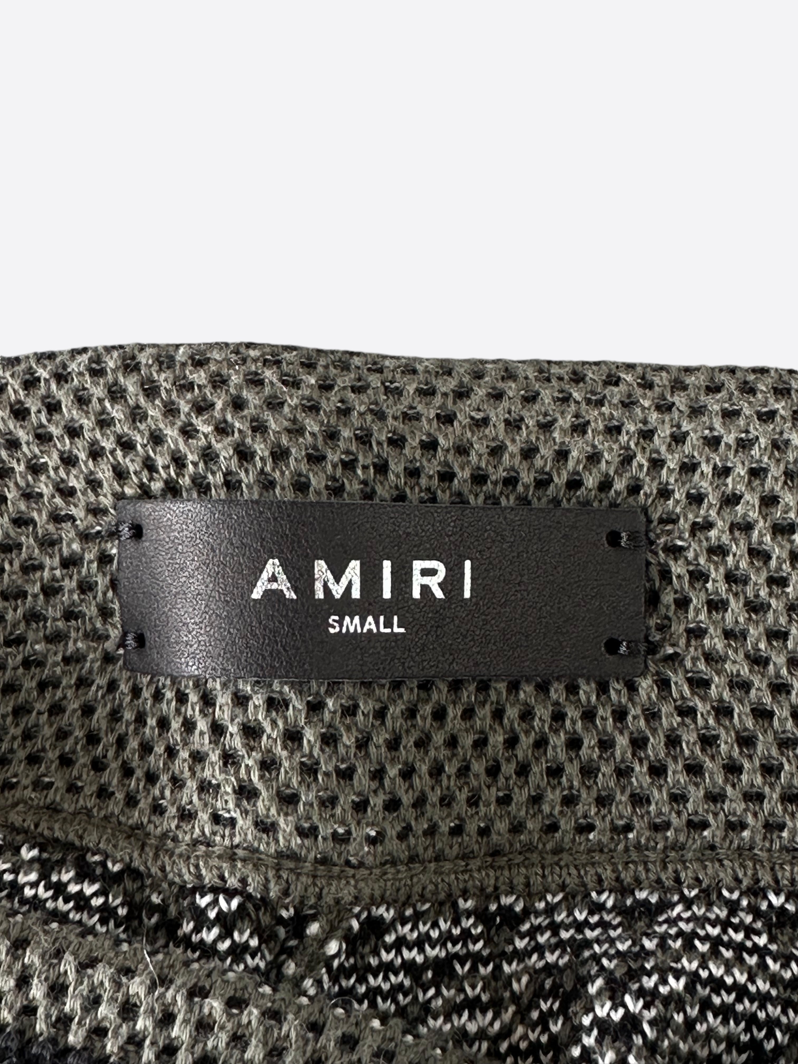 Amiri Olive & White Bandana Crochet Basketball Shorts for Men - Streetwear Fashion, Hip Hop Style, Summer Casual Wear - Perfect for Gym, Beach & Street Style Outfits