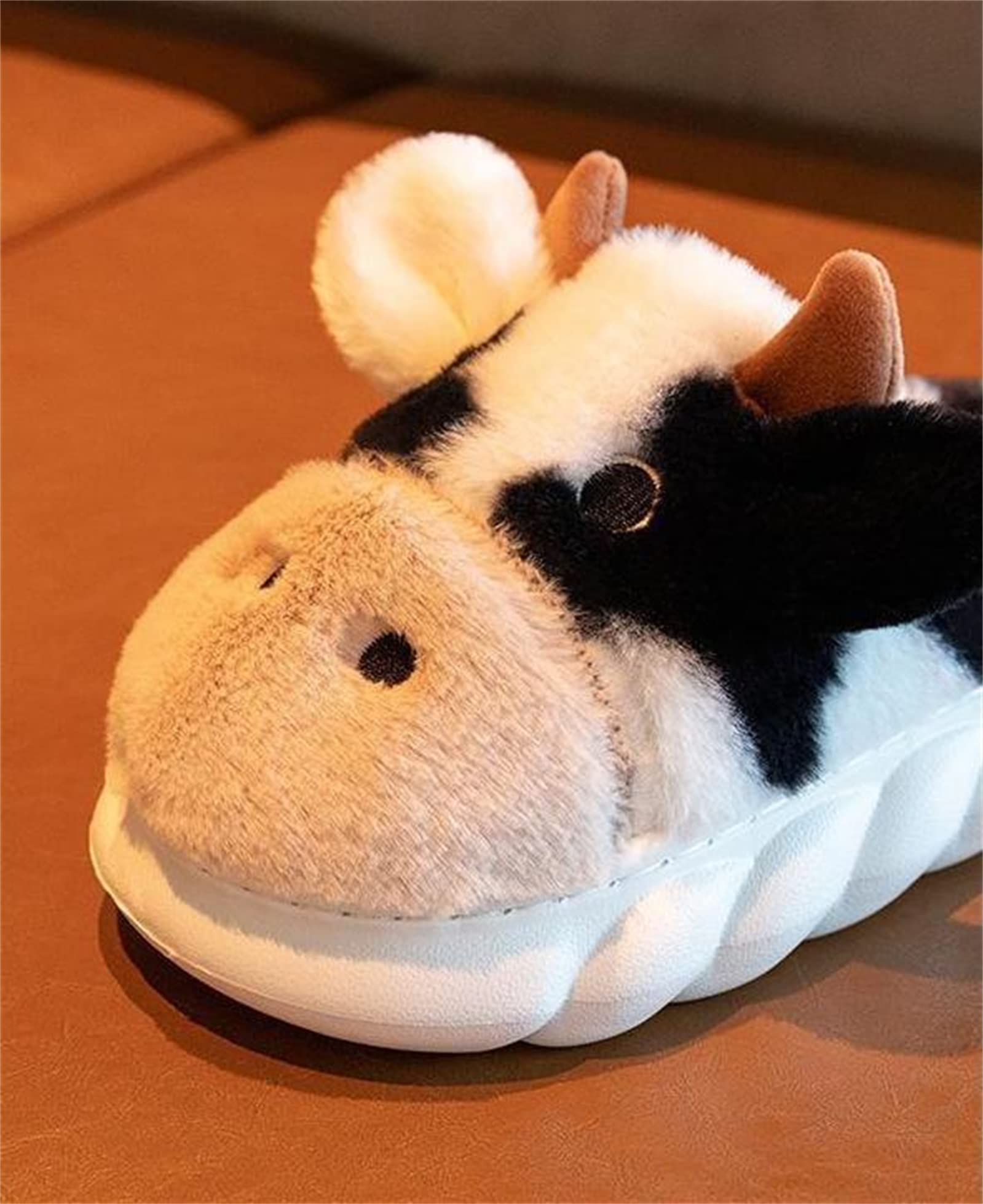 Adorable Cartoon Animal Slippers for Adults - Pig, Cow, Giraffe & Bear Plush House Shoes - Soft & Warm Winter Indoor/Outdoor Slippers for Men & Women - Perfect for Home, Office & Gift Giving