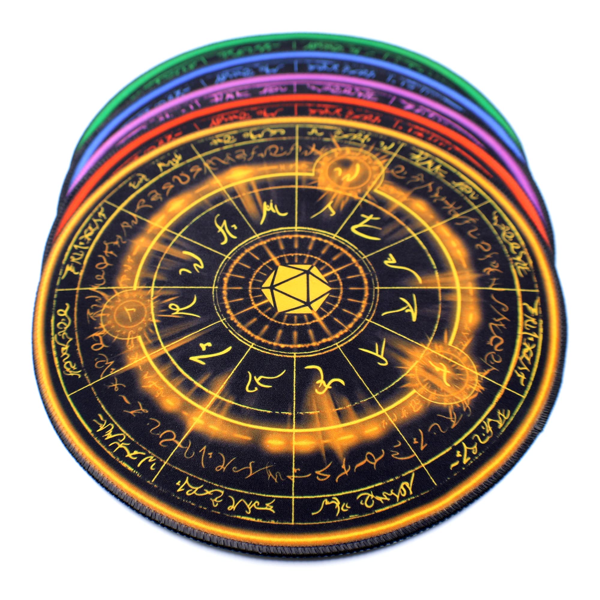 Dungeons & Dragons Dice Mat & Polyhedral Dice Set - Arcane Circle Design for RPG Tabletop Games (Red) | Perfect for D&D Sessions, Board Games & Roleplaying Adventures