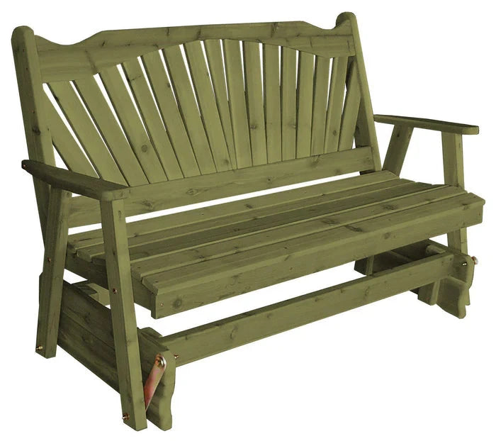 Regallion Fanback Glider Rocking Chair - Comfortable Patio & Nursery Glider with Smooth Swivel Motion - Perfect for Outdoor Relaxation, Baby Nurseries & Living Room Decor