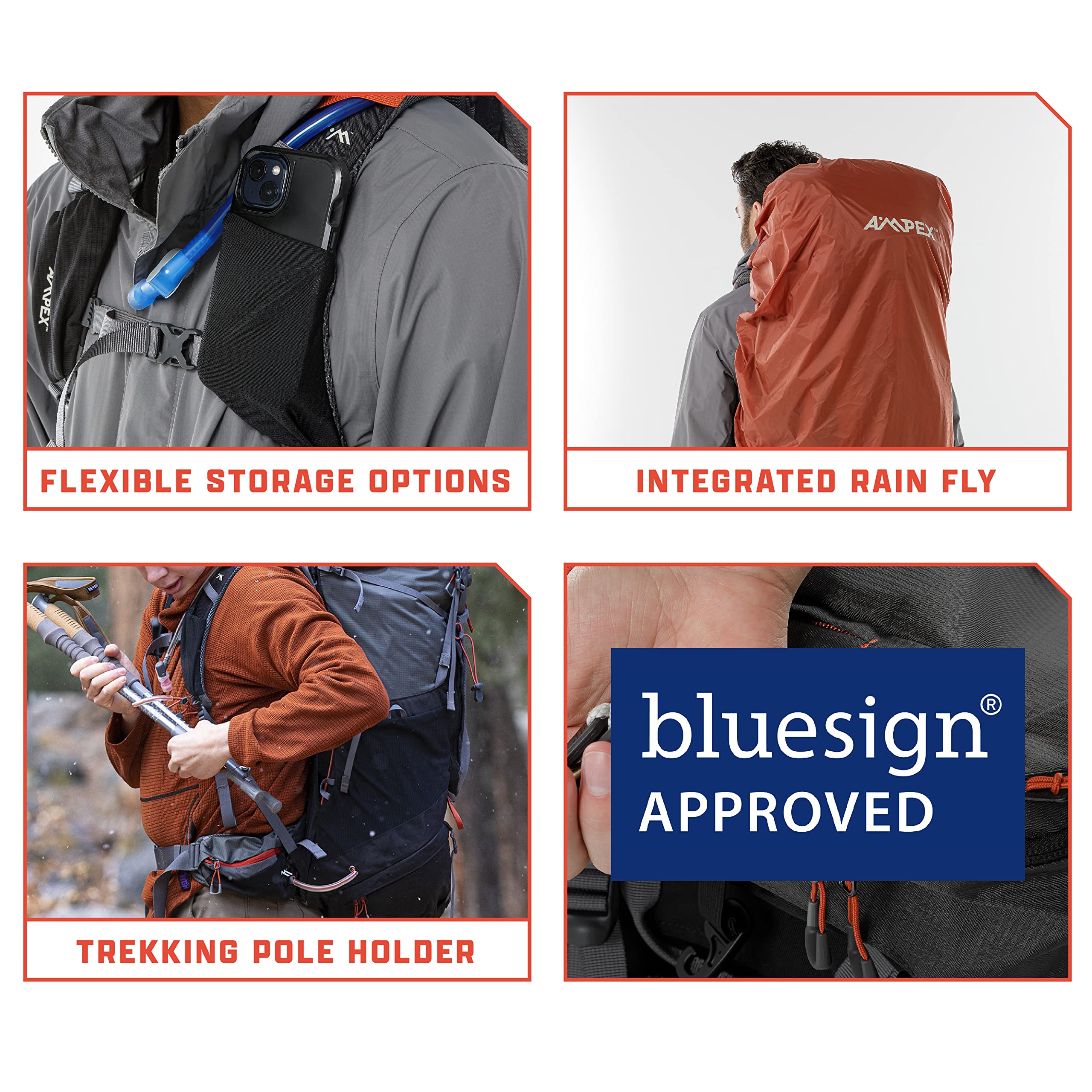 AMPEK Hiking Backpack 50L - Lightweight Camping Backpack for Men & Women, Durable Travel Backpack for Backpacking, Camping, Hunting & Outdoor Adventures | Perfect for Weekend Getaways & Wilderness Exploration