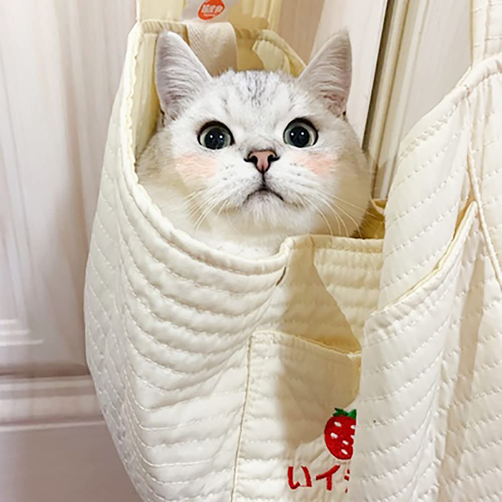 Breathable Cotton Dog & Cat Carrier Sling - Hands-Free Shoulder Bag for Puppy Travel, Pet Outings & Vet Visits | Lightweight & Comfortable Pet Pouch for Daily Use