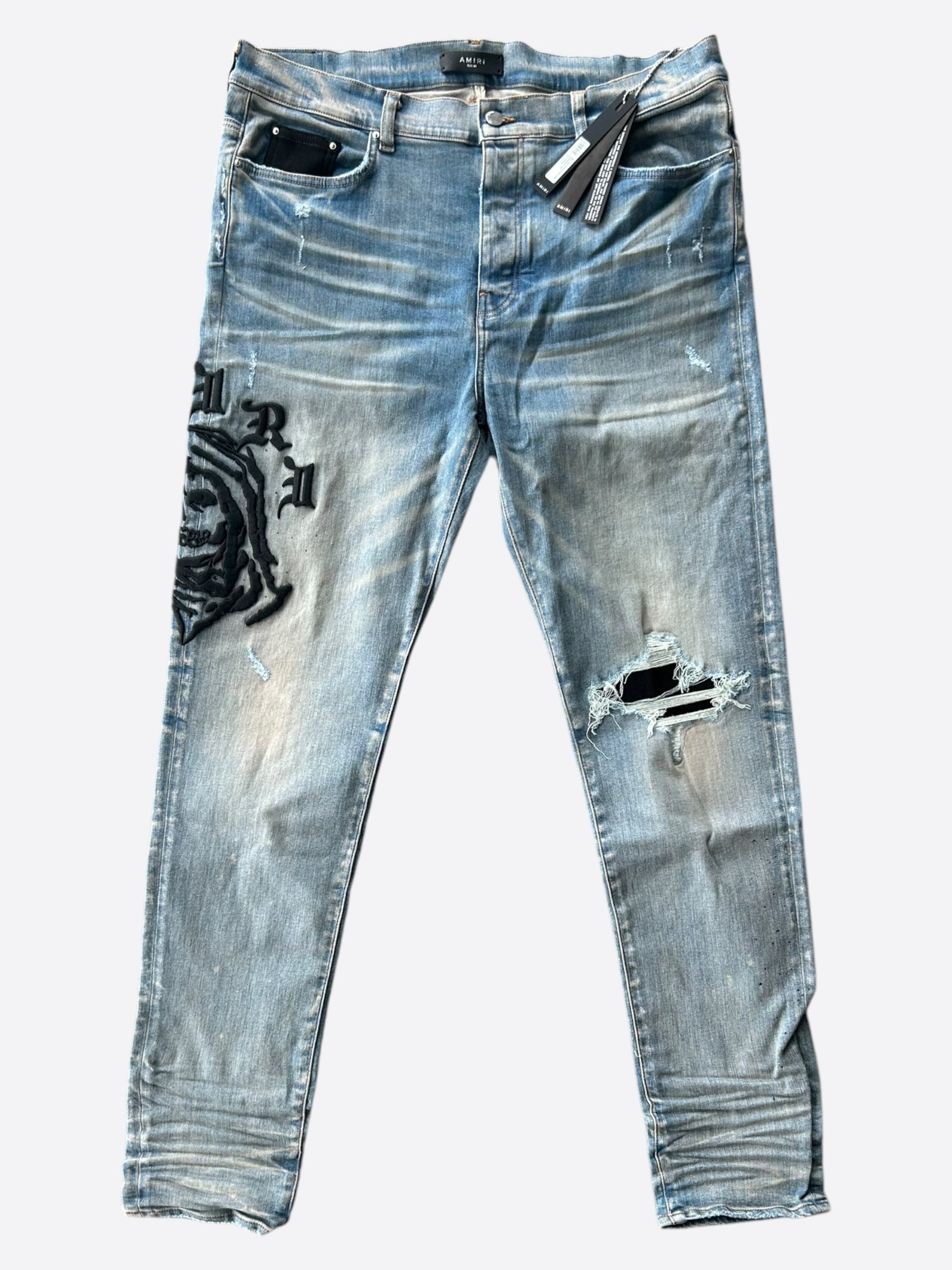 Amiri Wes Lang Clay Indigo & Black Reaper Jeans for Men - Premium Designer Denim Pants | Perfect for Streetwear, Casual Outfits & Night Out Looks