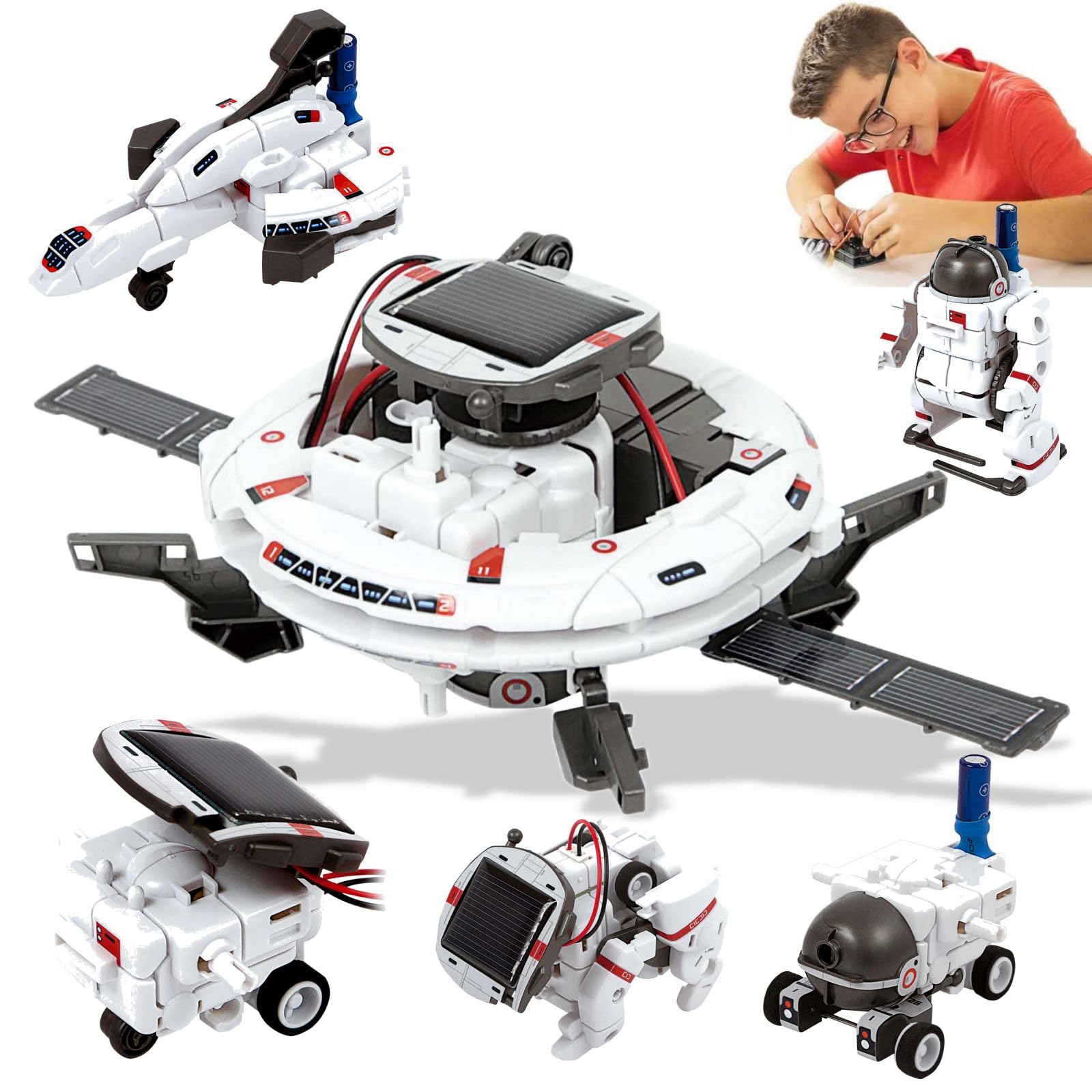 STEM 6-in-1 Solar Robot Kit for Kids 8-12 - Educational Science Building Toys, DIY Engineering Projects for Boys & Girls Ages 8-12 - Perfect Birthday Gift for Teens - Fun Learning Activities for Home & Classroom