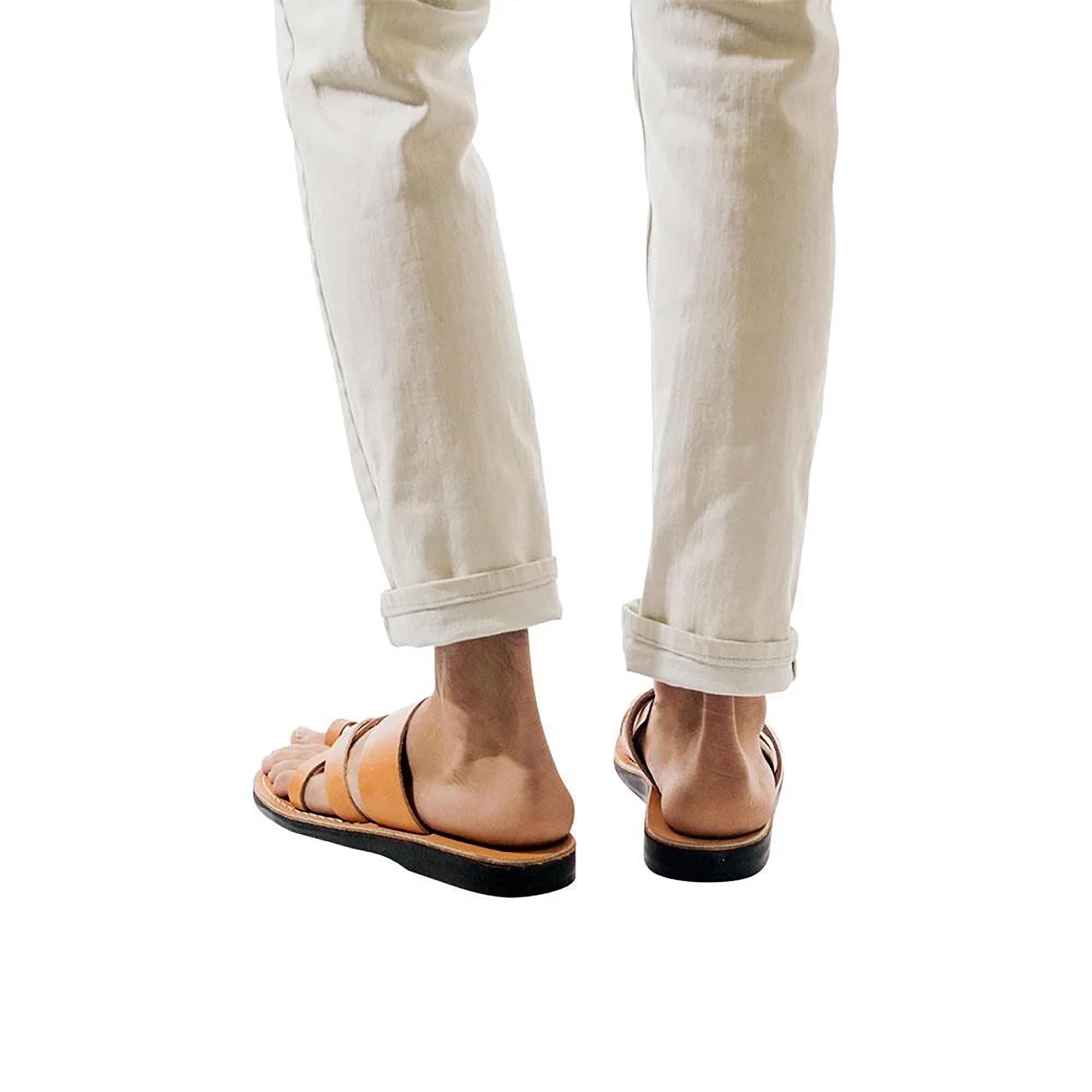 Premium Men's Leather Toe Loop Slide Sandals - The Good Shepherd - Comfortable & Stylish Summer Footwear for Beach, Pool & Casual Outings