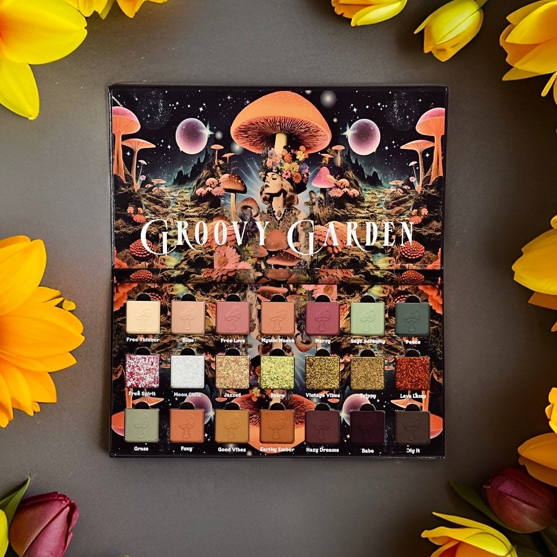 Groovy Garden Eyeshadow Palette - 12 Highly Pigmented Matte & Shimmer Shades for Stunning Eye Looks | Perfect for Daytime, Night Out & Special Occasions