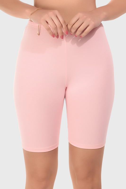 BoLeeM Women's Stretchable Knee-Length Cycling Shorts - Gym, Running, Yoga & Workout Shorts with Comfortable Fit - Perfect for Sports, Exercise, Dresses & Active Lifestyle