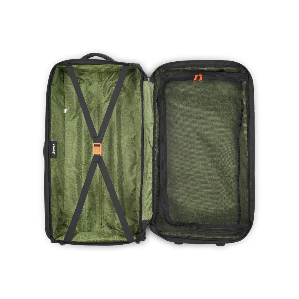 Jeep 2 Wheel 29-Inch Rolling Duffle Bag - Water-Resistant Grey Drizzle Luggage for Travel, Gym & Outdoor Adventures