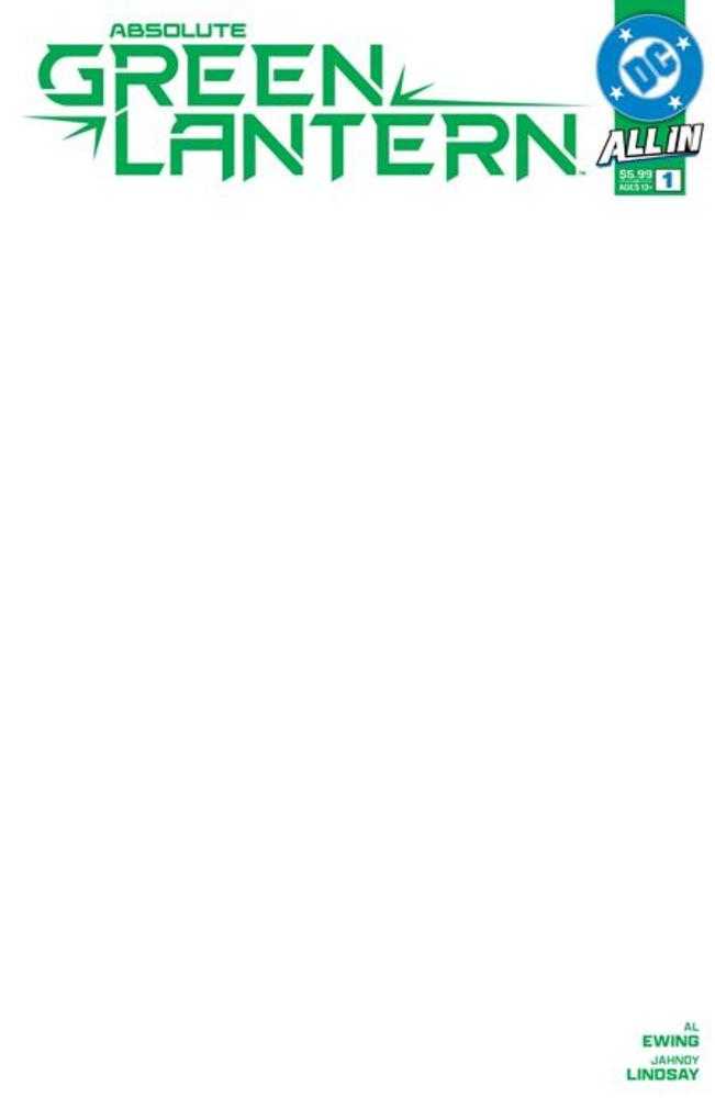 Absolute Green Lantern #1 Cover H Blank Card Stock Variant - Collectible Comic Book for Fans, Display & Gifting