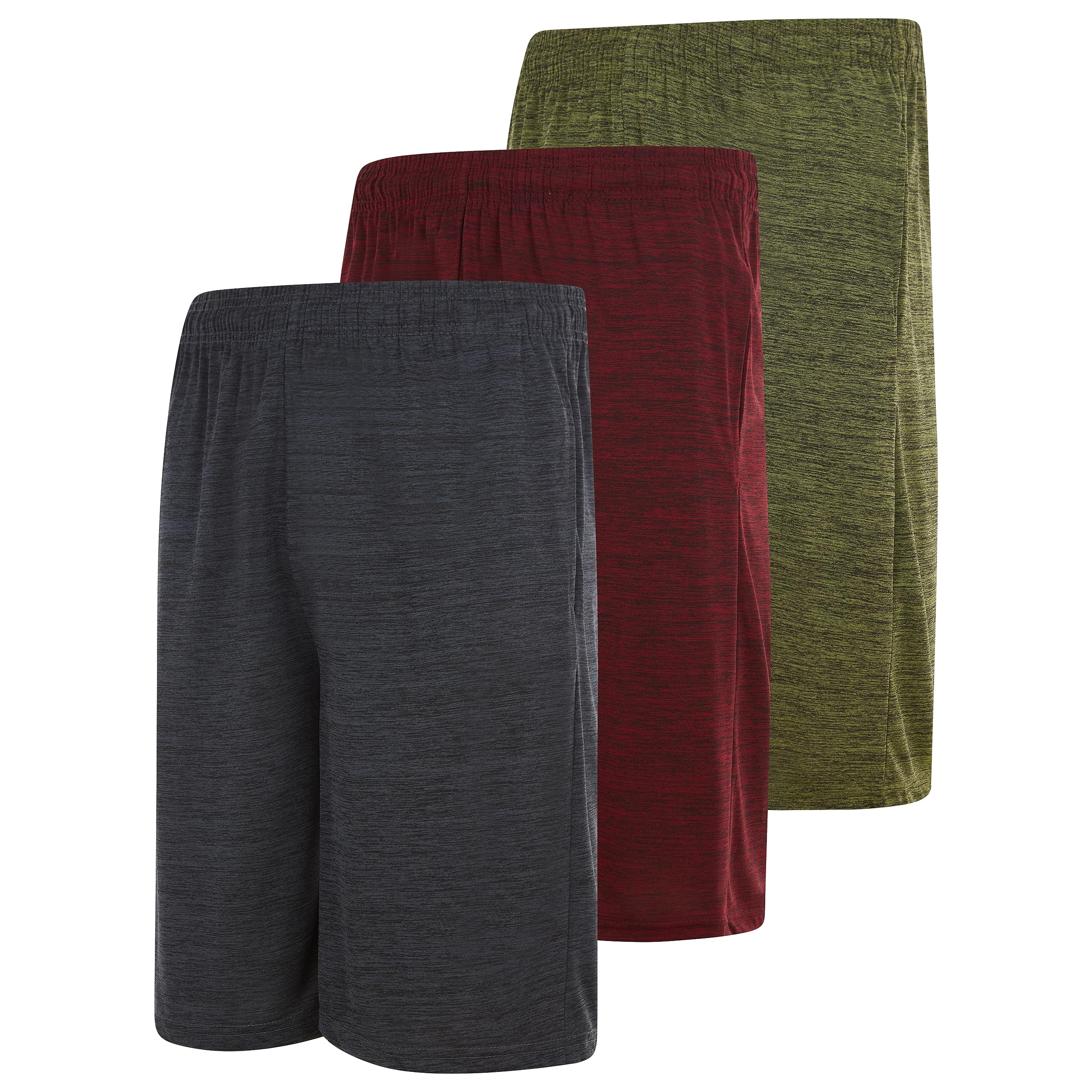 3 Pack Men's Athletic Shorts with Pockets - Gym Workout & Basketball Shorts (Sizes S-3XL) for Sports, Running, and Casual Wear