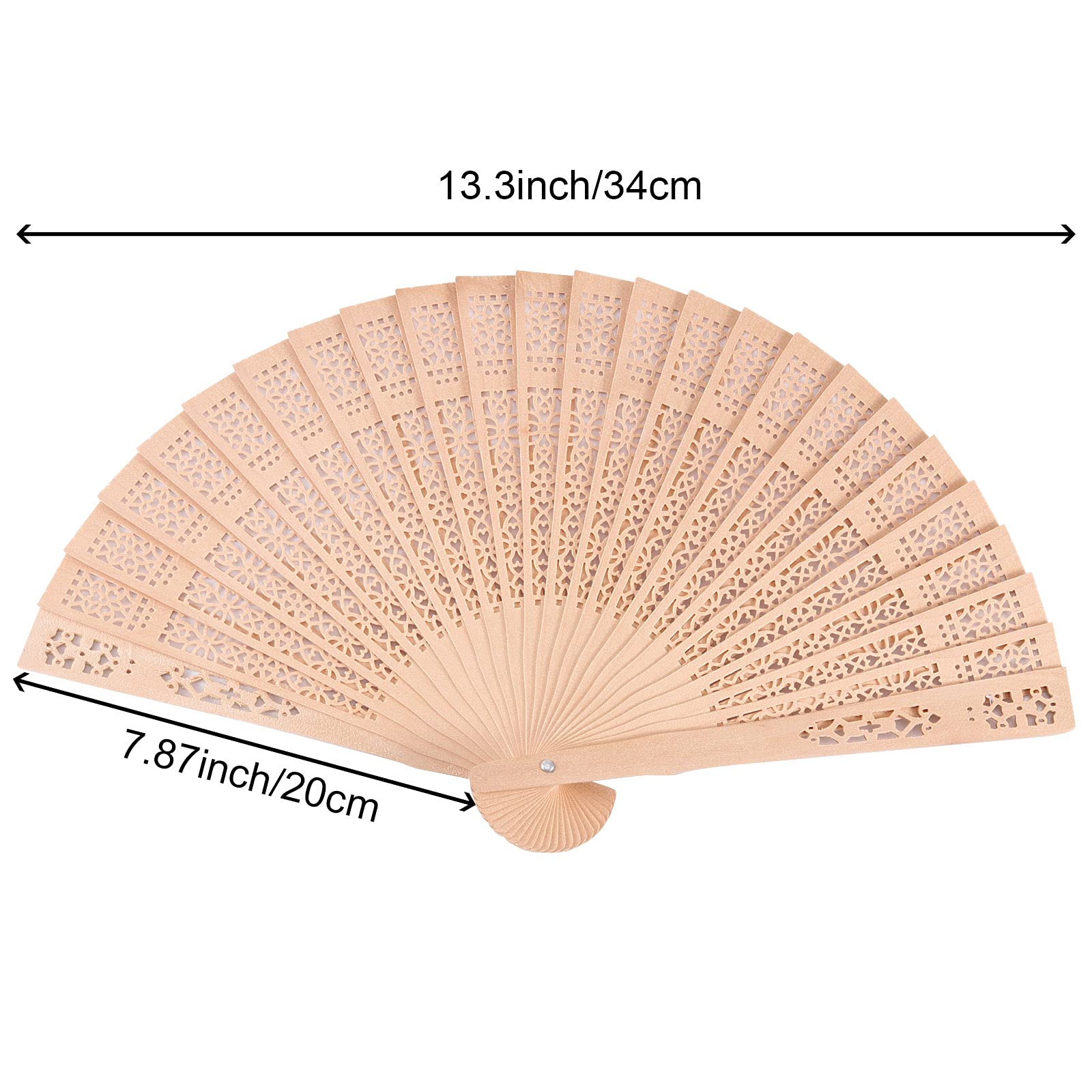 HOIGON 30 Pack 8 Inch Sandalwood Folding Hand Fans - Bulk Wooden Wedding Fans for Guests, Party Favors, Gifts, Dance Performances & Home Decor - Perfect for Weddings, Bridal Showers, Cultural Events & Summer Cooling