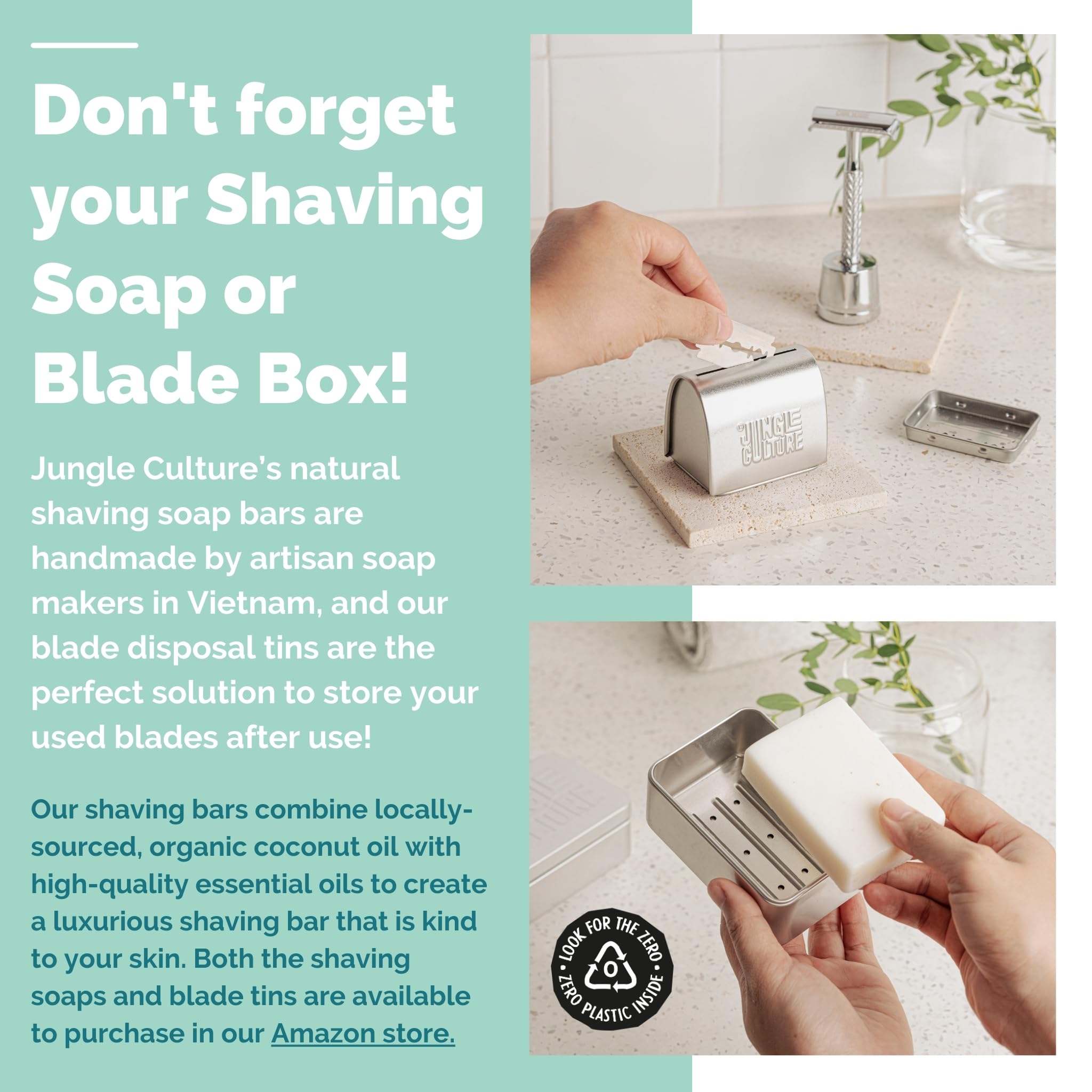 Jungle Culture Safety Razor for Women & Men - Premium Stainless Steel Eco-Friendly Reusable Shaver for Face & Body Shaving - Perfect for Travel, Home Use & Sustainable Grooming Routine