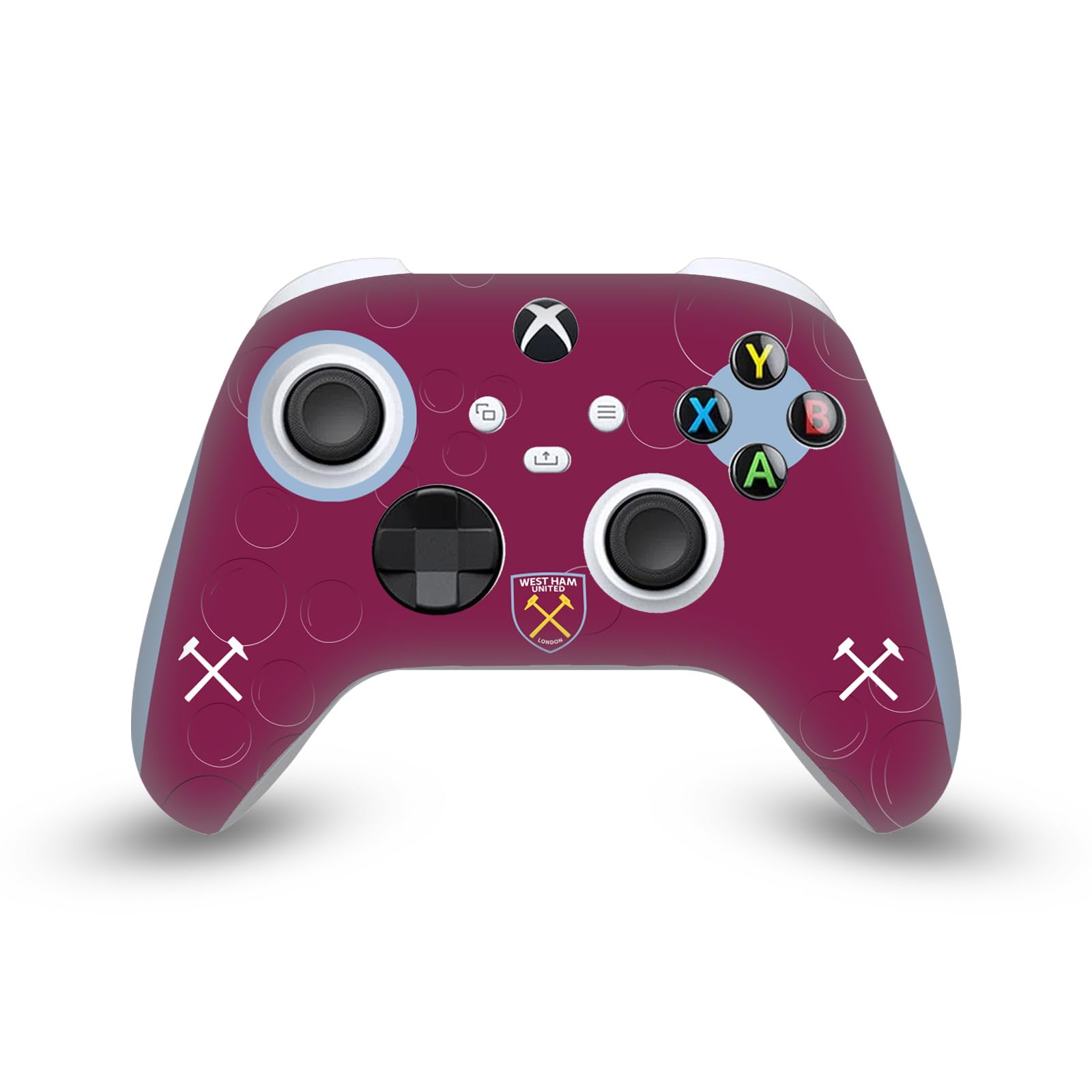 Official West Ham United FC Home 2023/24 Crest Vinyl Skin Decal Sticker Set - Compatible with Xbox Series X Console & Controller Bundle - Perfect for Gaming, Team Pride & Console Protection