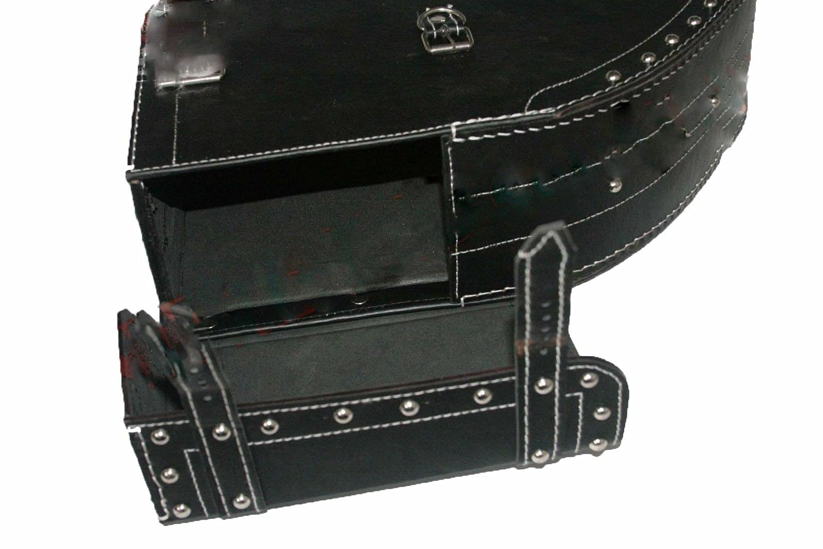 Faux Leather Studded Left Right Pannier Luggage Carrier Set - Waterproof Motorcycle Saddlebags for Harley, Cruiser & Touring Bikes - Perfect for Commuting, Road Trips & Adventure Riding