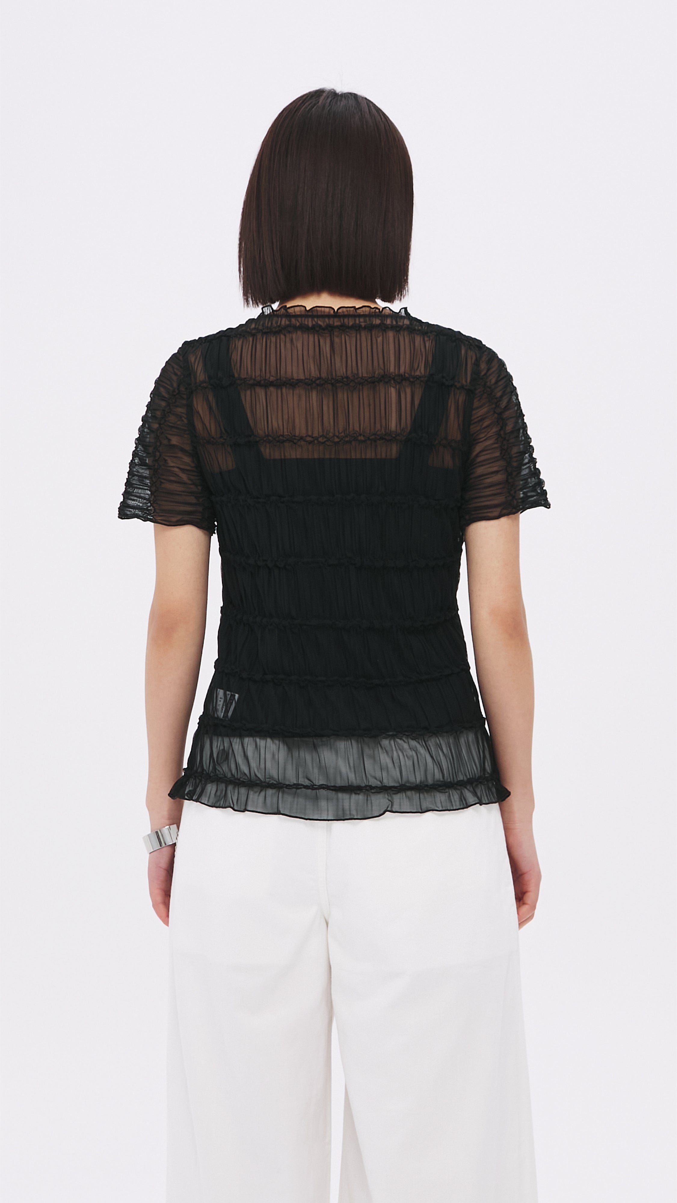 Elegant Smocked Blouse for Women - Floral Embroidered Summer Tops - Perfect for Casual Outings & Beach Vacations