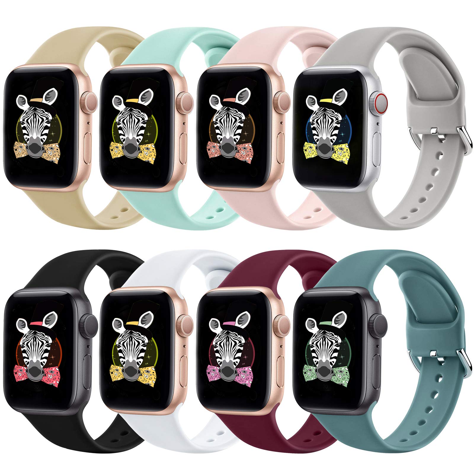 RATENLY Sport Replacement Band Compatible with Apple Watch Series SE/6/5/4/3/2/1 (42mm/44mm) - Durable Nylon Strap for Women & Men - Perfect for Gym, Running & Outdoor Activities (Jungle Green)