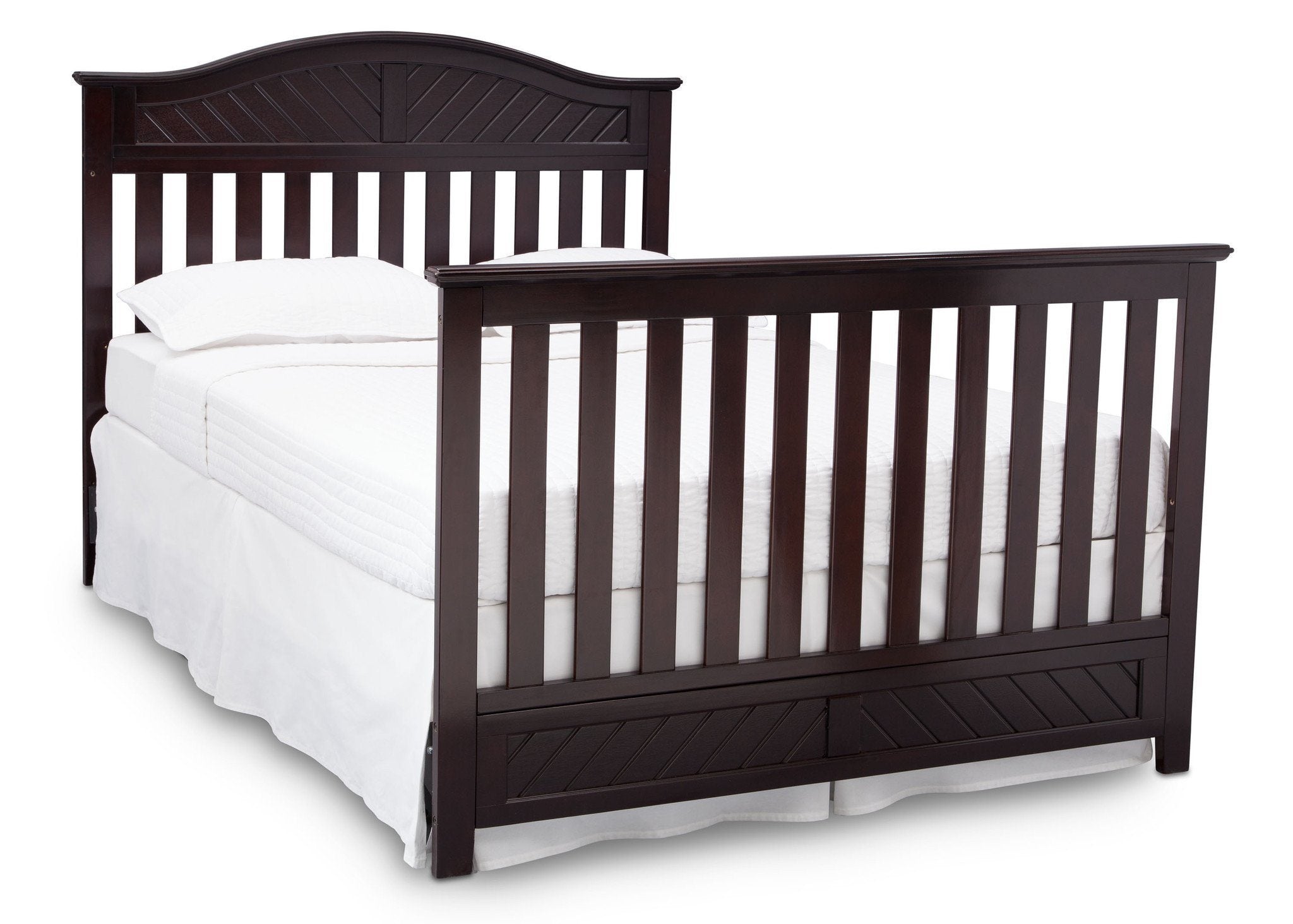 Bennington Elite Curved 4-in-1 Convertible Crib - Modern Nursery Furniture for Baby to Toddler Bed Transition | Perfect for Small Spaces & Stylish Nurseries