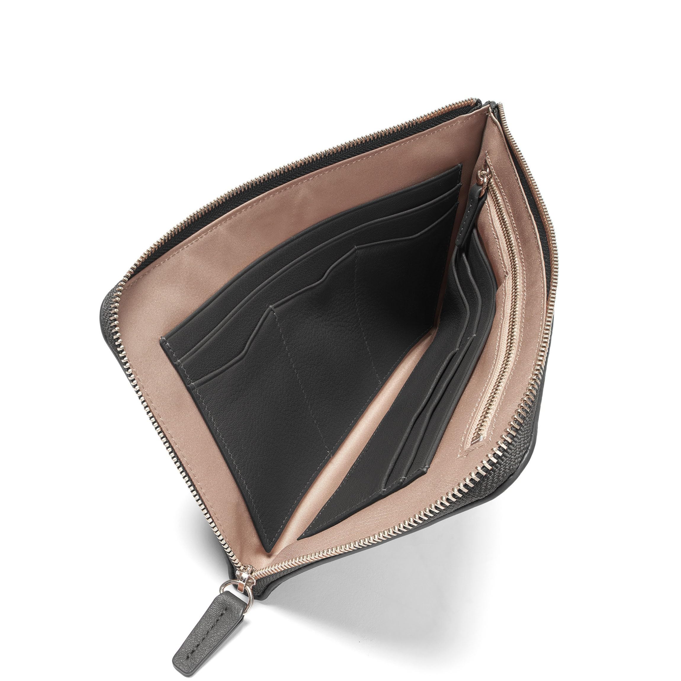 Leatherology Black Onyx Slim Zip Travel Wallet for Men & Women - Compact Lightweight RFID Blocking Leather Wallet with Multiple Card Slots & Zip Closure - Perfect for Travel, Business, and Everyday Use