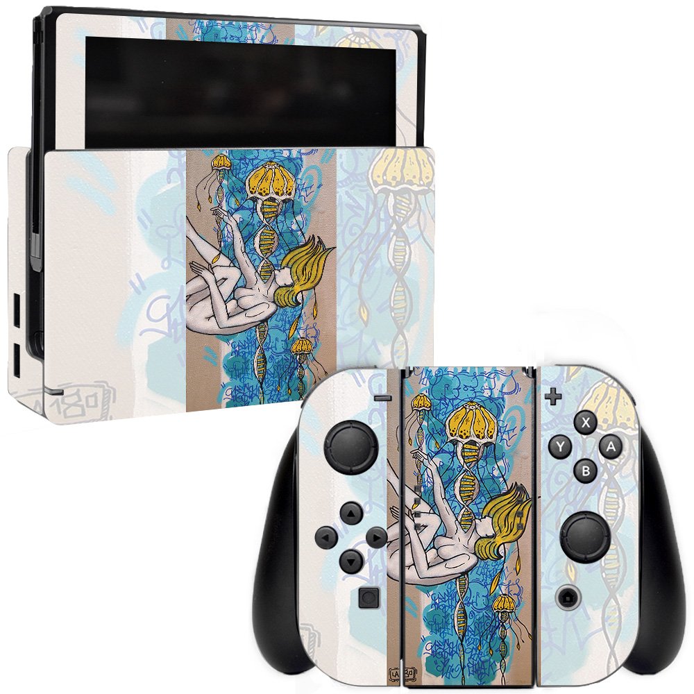 MightySkins Protective Vinyl Decal Wrap Cover Compatible with Nintendo Switch - Fall Into Place Design | Durable, Customizable, Easy to Apply & Remove | Made in USA | Perfect for Gaming, Travel & Personalization