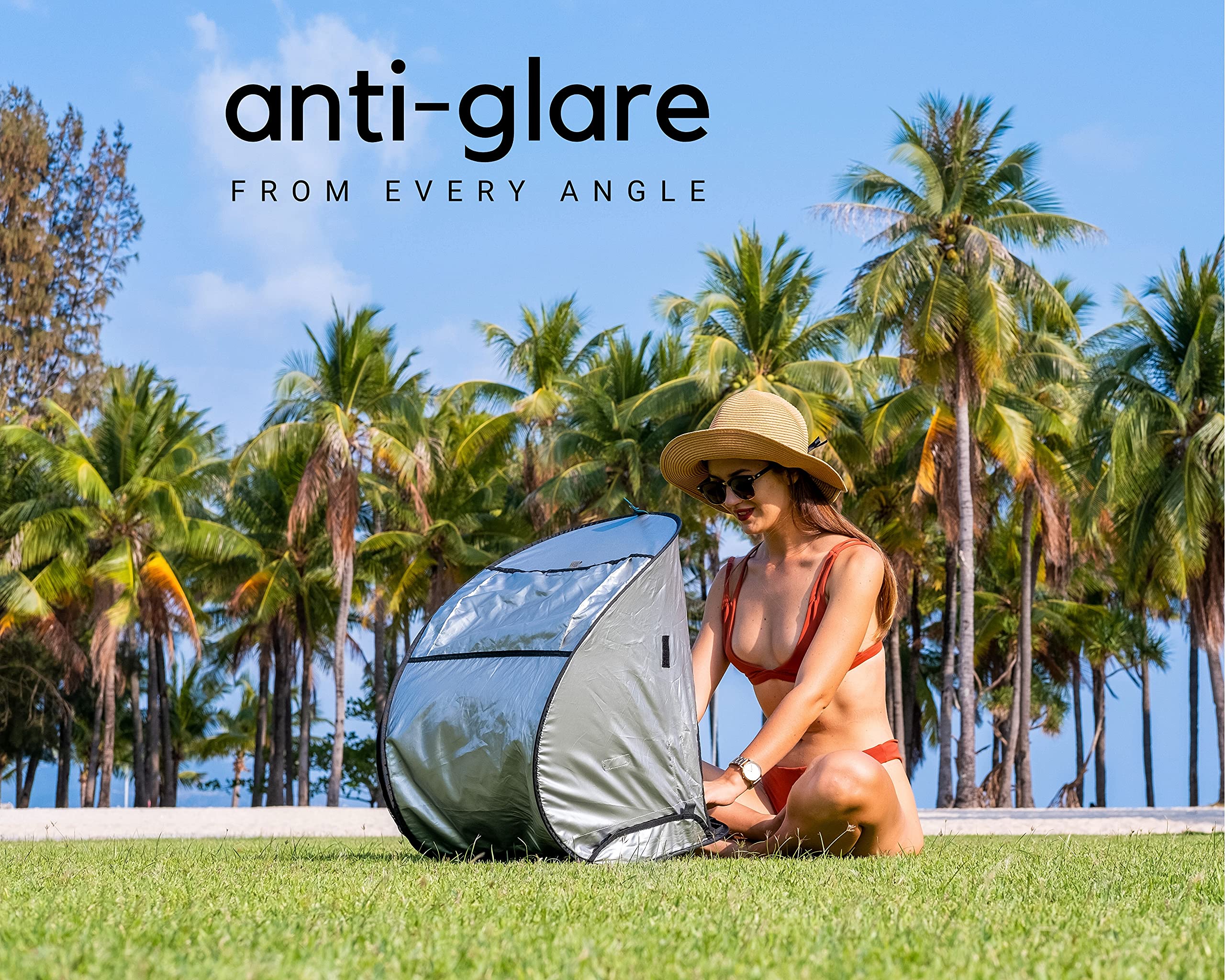 Lap Shade - Sun Reflective Laptop Shade for Outdoor Work | Anti-Glare Screen Cover for Laptop, Tablet & Smartphone | Foldable Portable Sun Shield with Privacy Hood | Perfect for Beach, Park & Remote Work